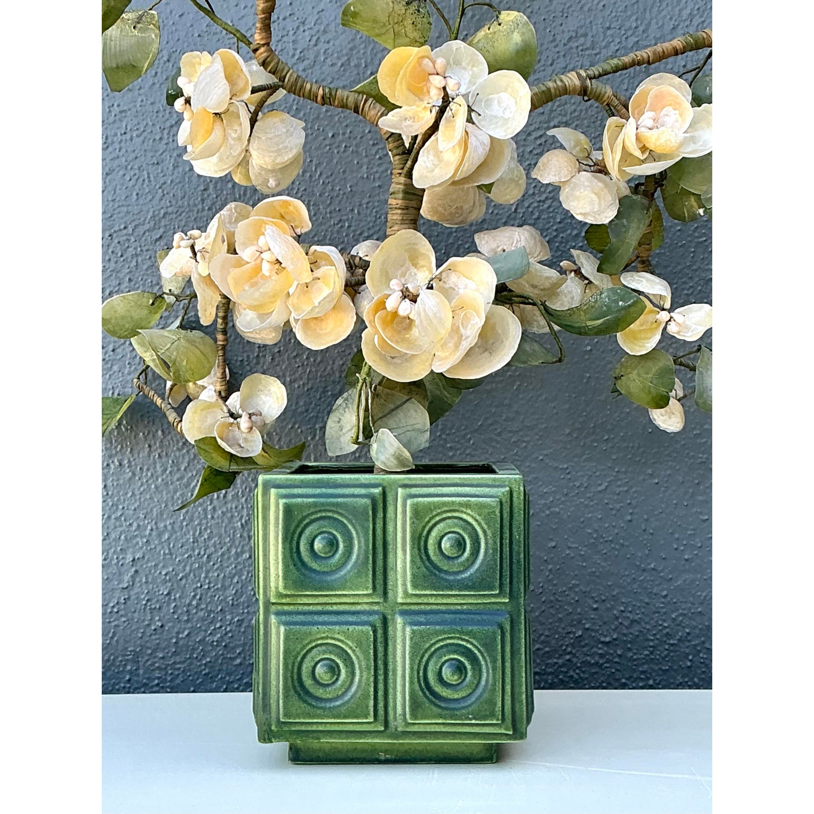Vintage Regency Shell Flower Arrangement - Top view