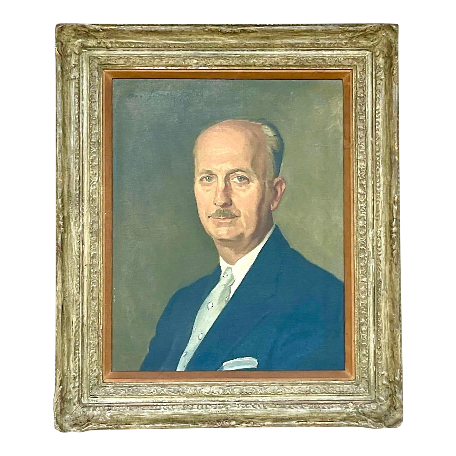 Vintage Regency Signed Original Oil Portrait Painting on Canvas