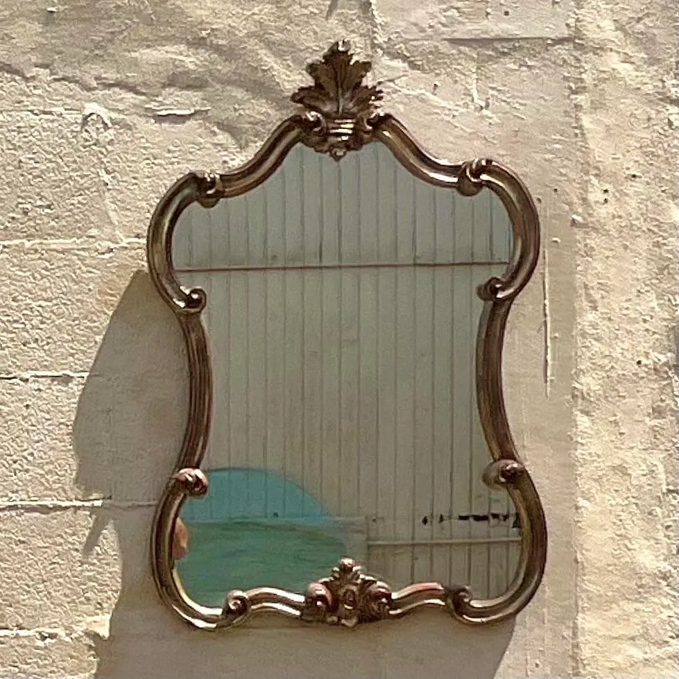 Vintage Regency Silver Leaf Mirror - Detail view