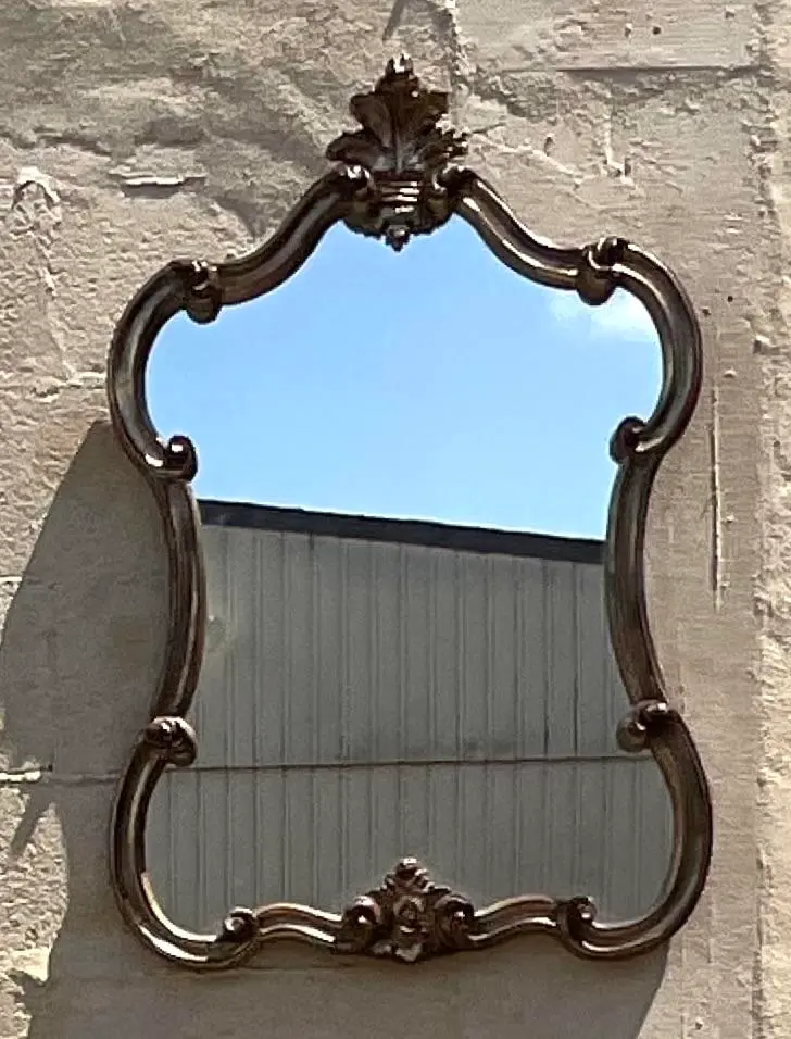 Vintage Regency Silver Leaf Mirror - Back view