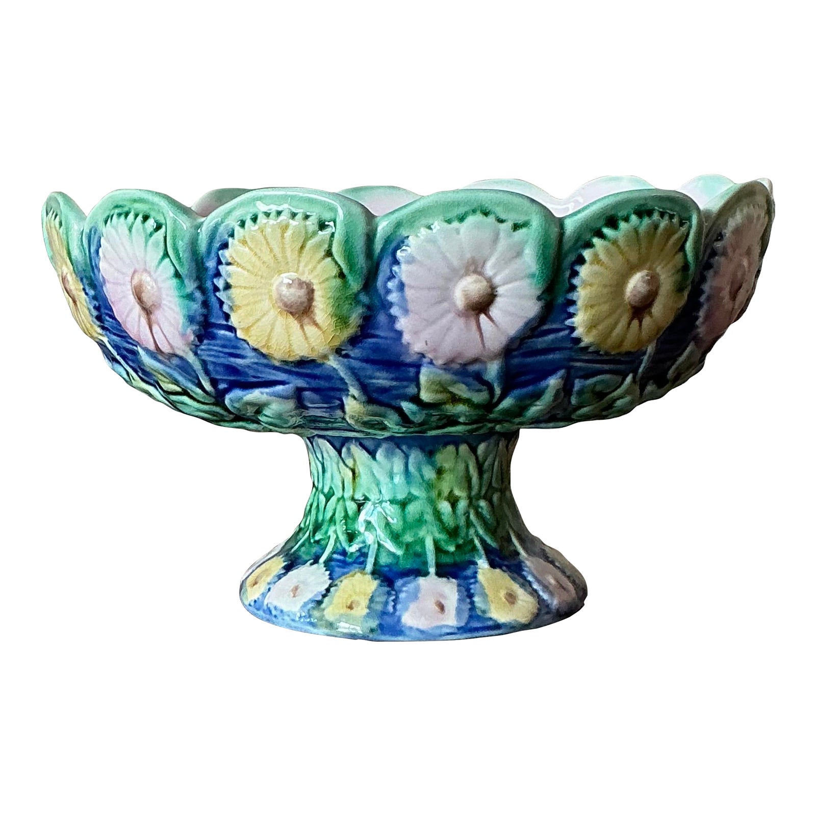 Vintage Regency Smith and Hill Footed Majolica Bowl - Detail view