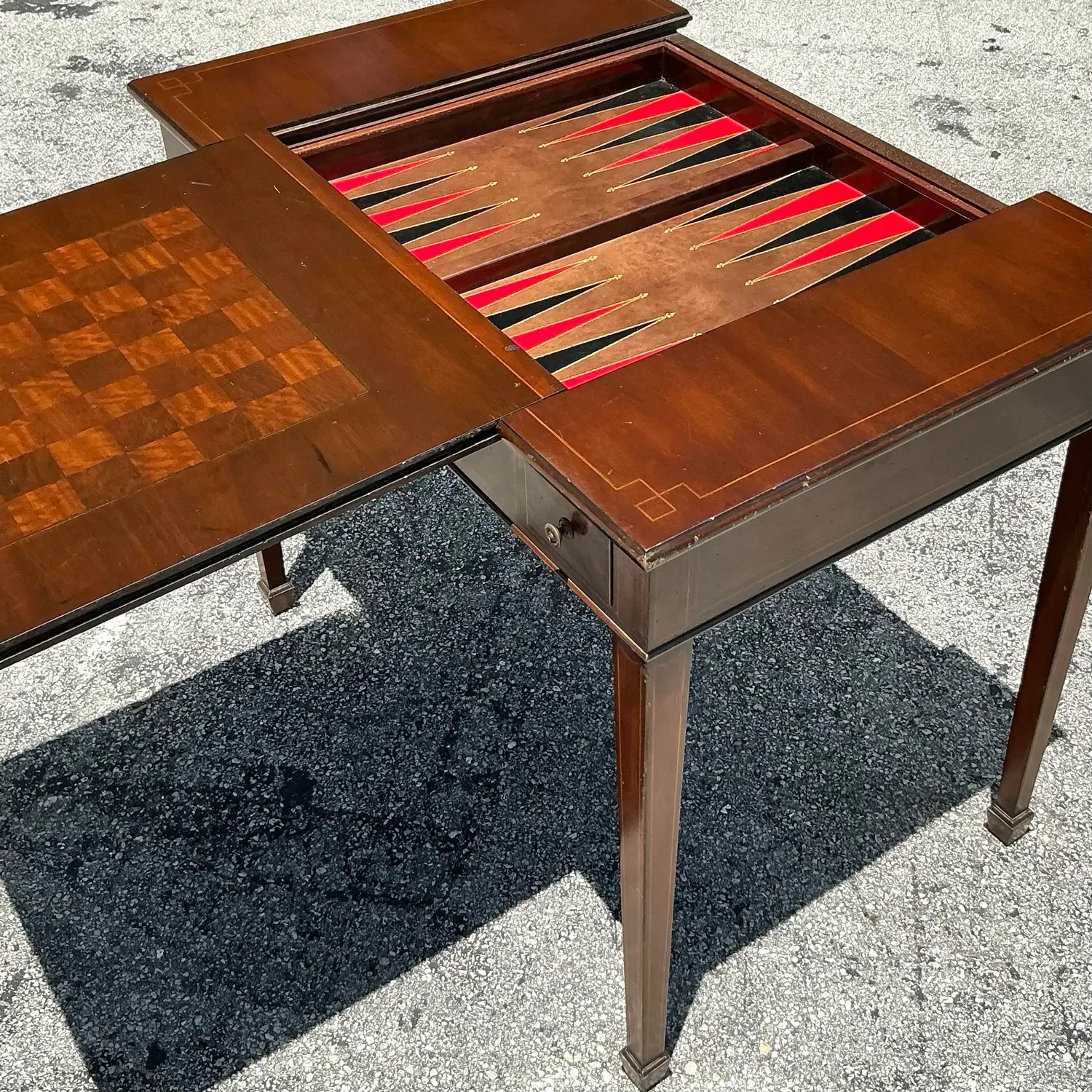 Vintage Regency Smith and Watson Game Table - Side view