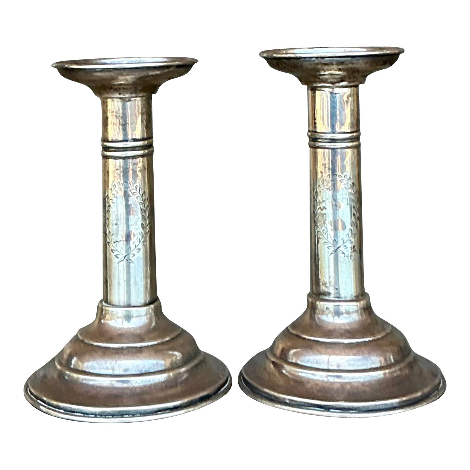 Vintage Regency Sterling Candlesticks - Set of 2
