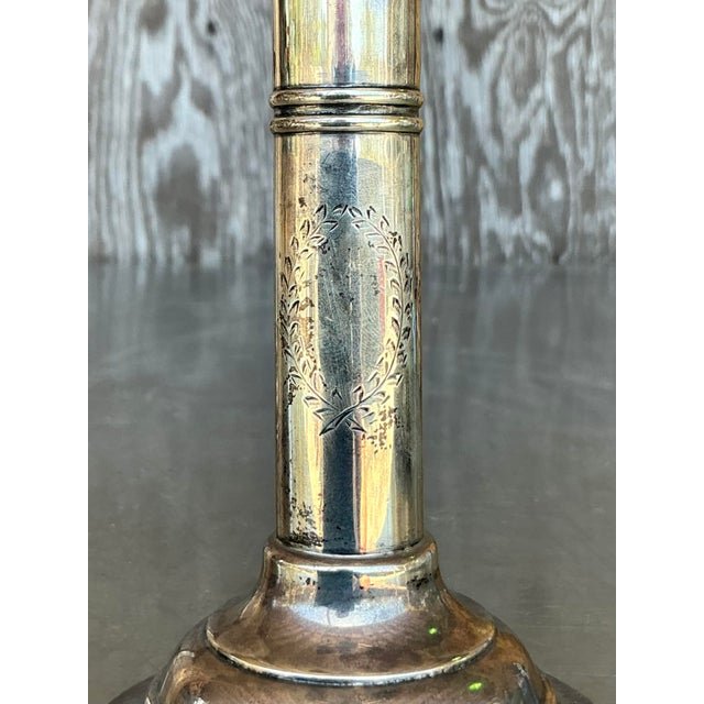 Vintage Regency Sterling Candlesticks - Set of 2 - Top view