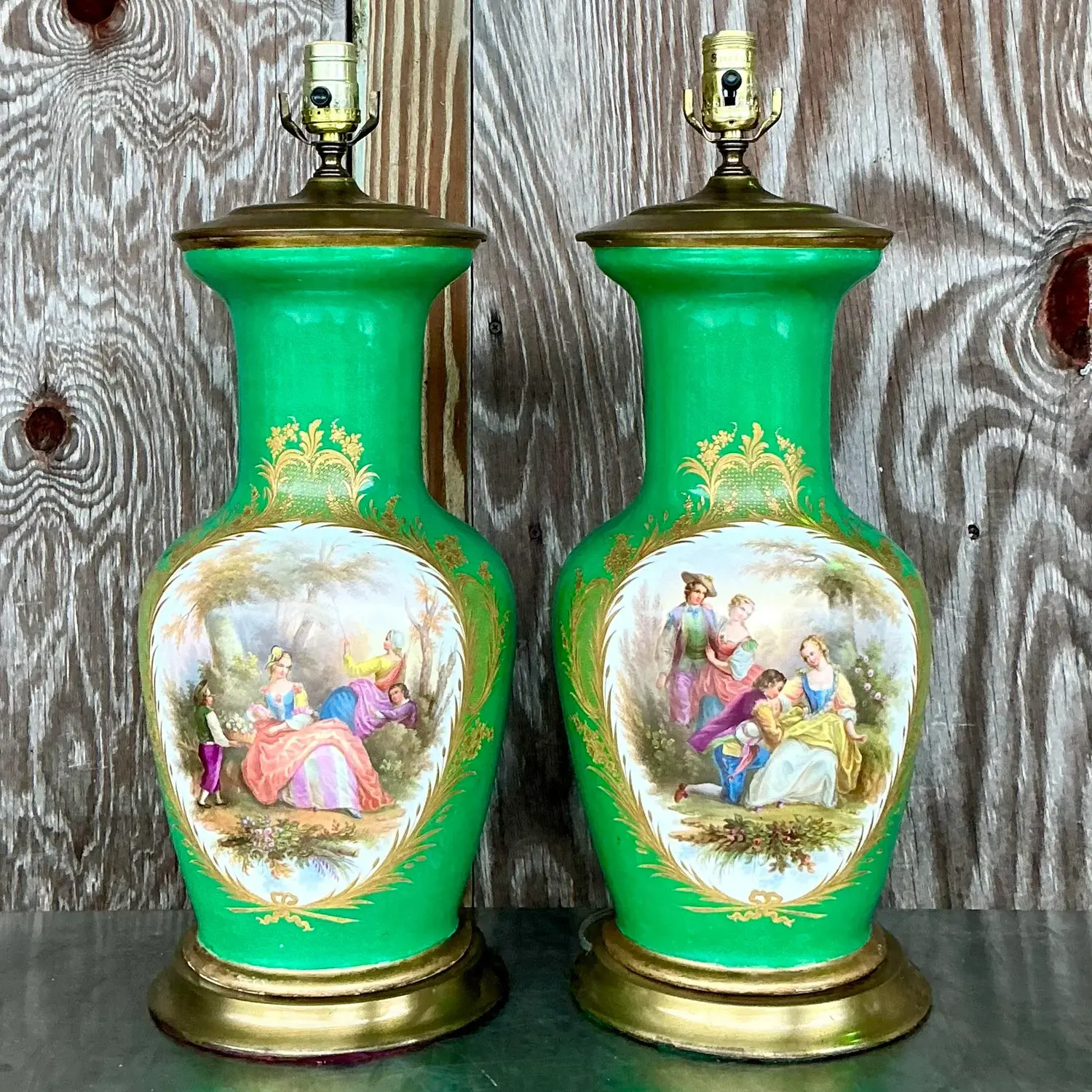 Vintage Regency Stiffel Figurative Lamps - a Pair - Side view