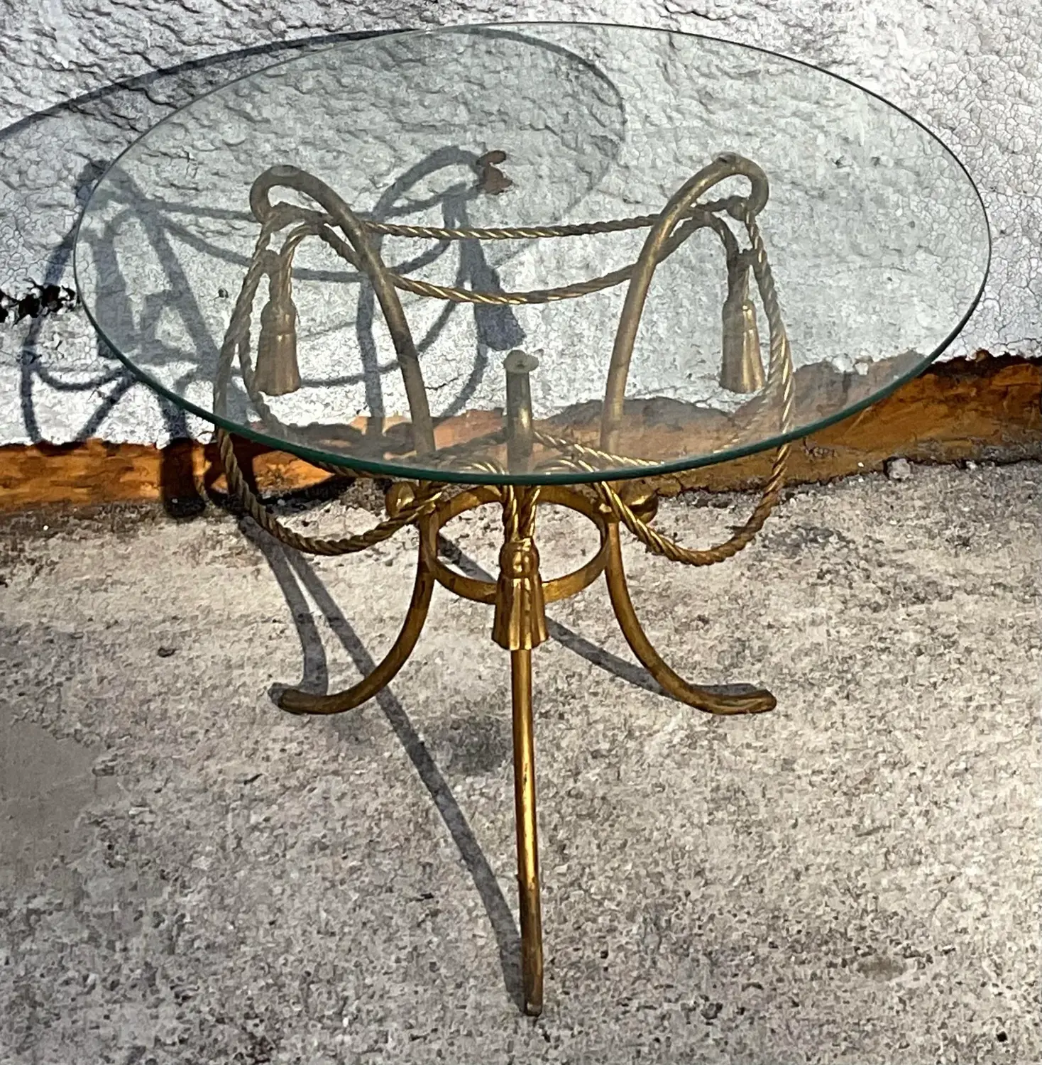 Vintage Regency Swag and Tassel Side Table - Top view