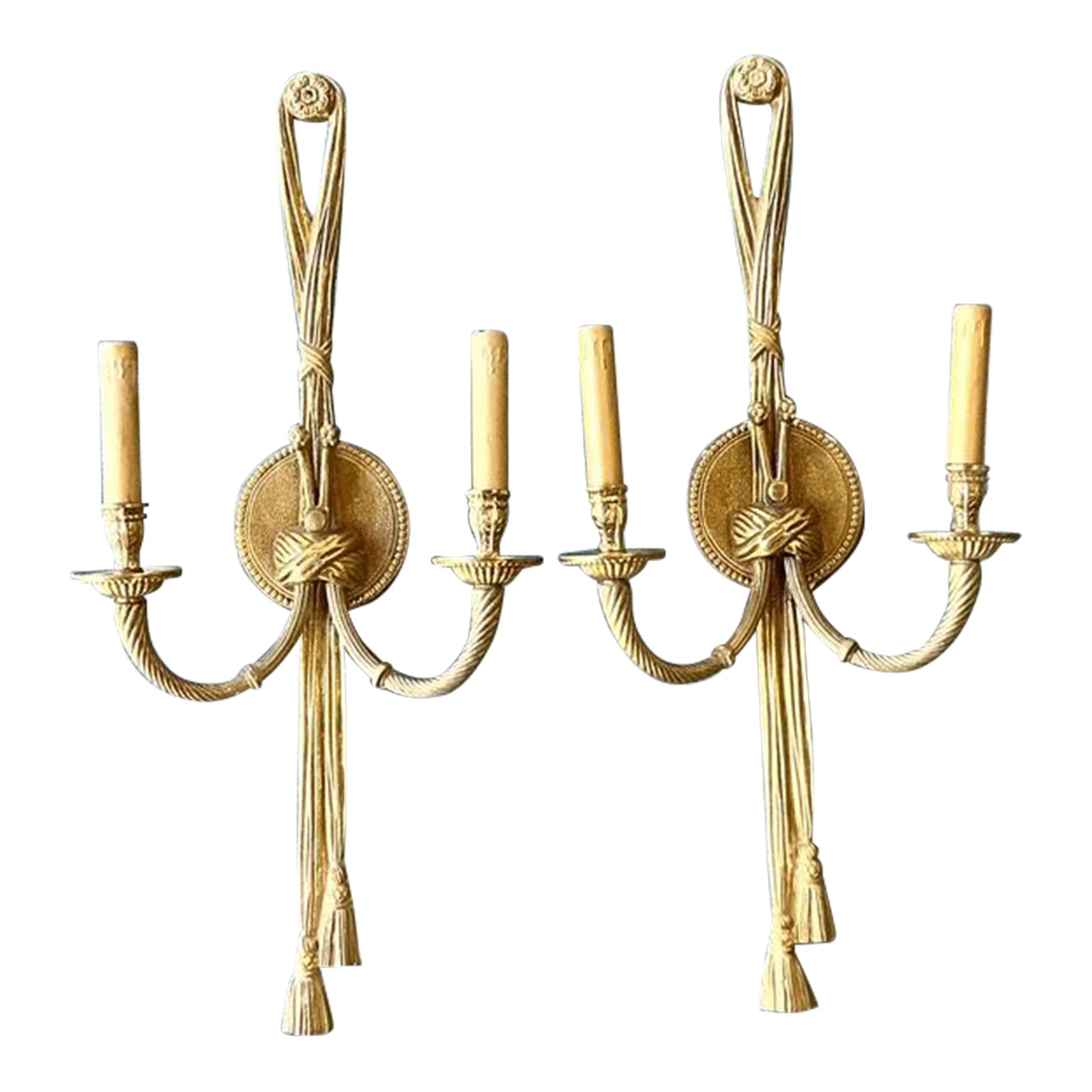 Vintage Regency Swag Light Sconce - A Pair