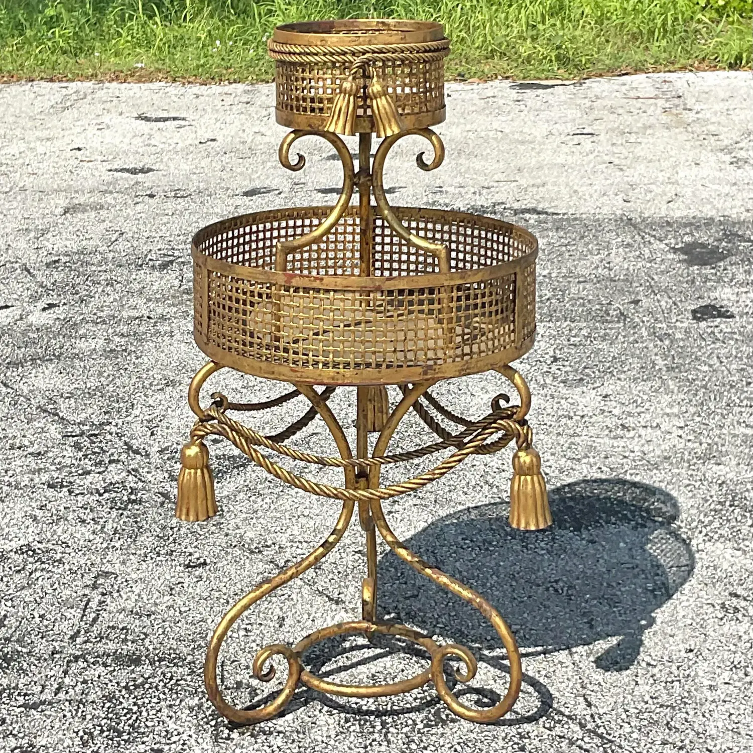 Vintage Regency Swag Plant Stand - Top view