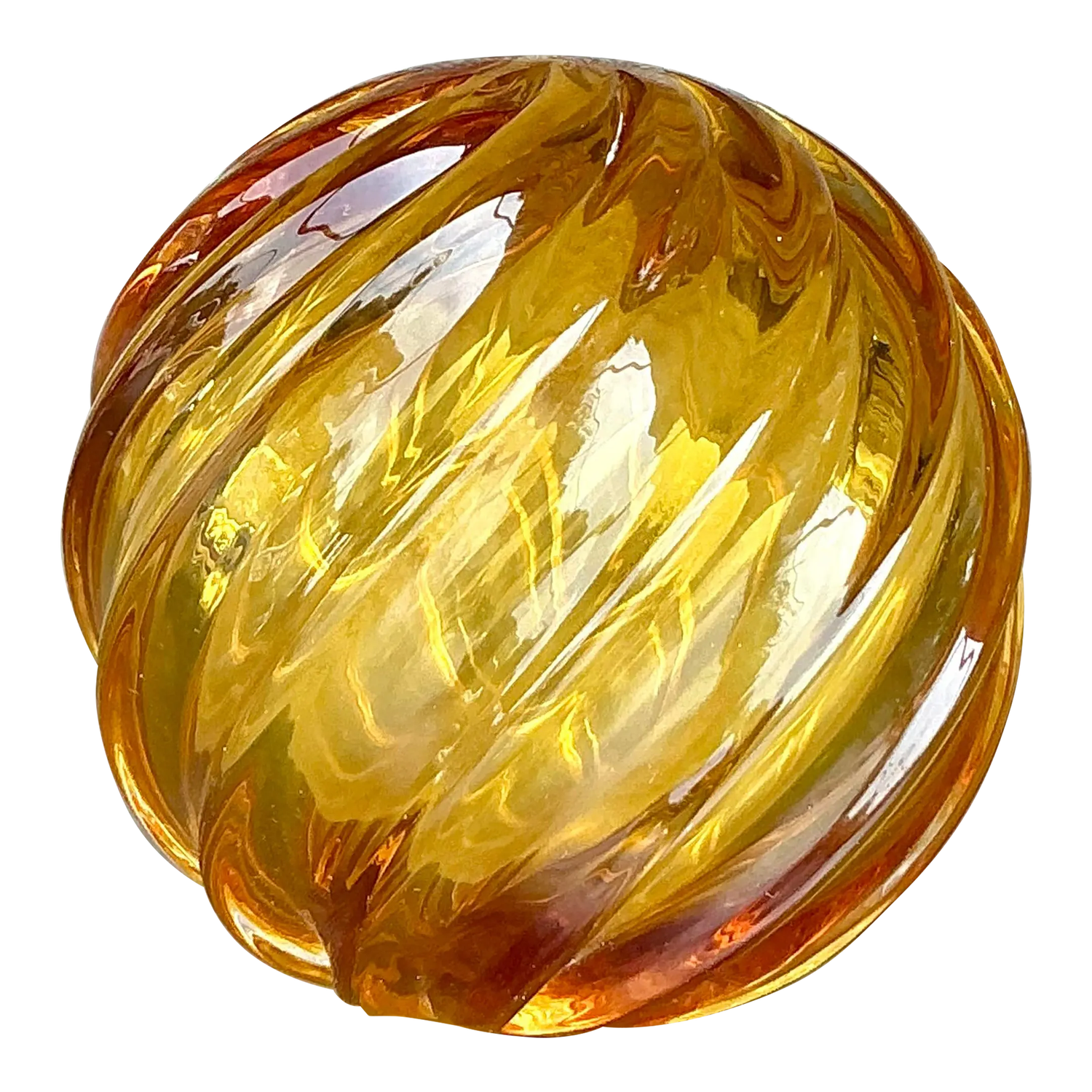 Vintage Regency Swirl Blown Glass Sphere - Detail view