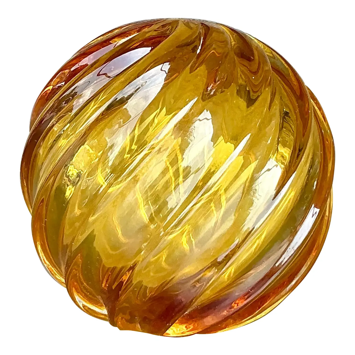 Vintage Regency Swirl Blown Glass Sphere
