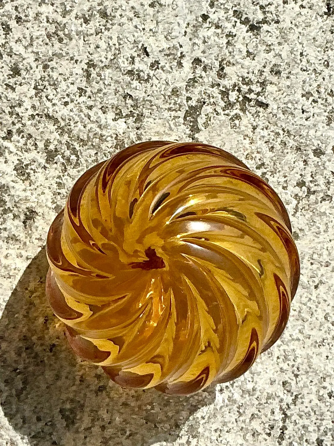 Vintage Regency Swirl Blown Glass Sphere - Back view