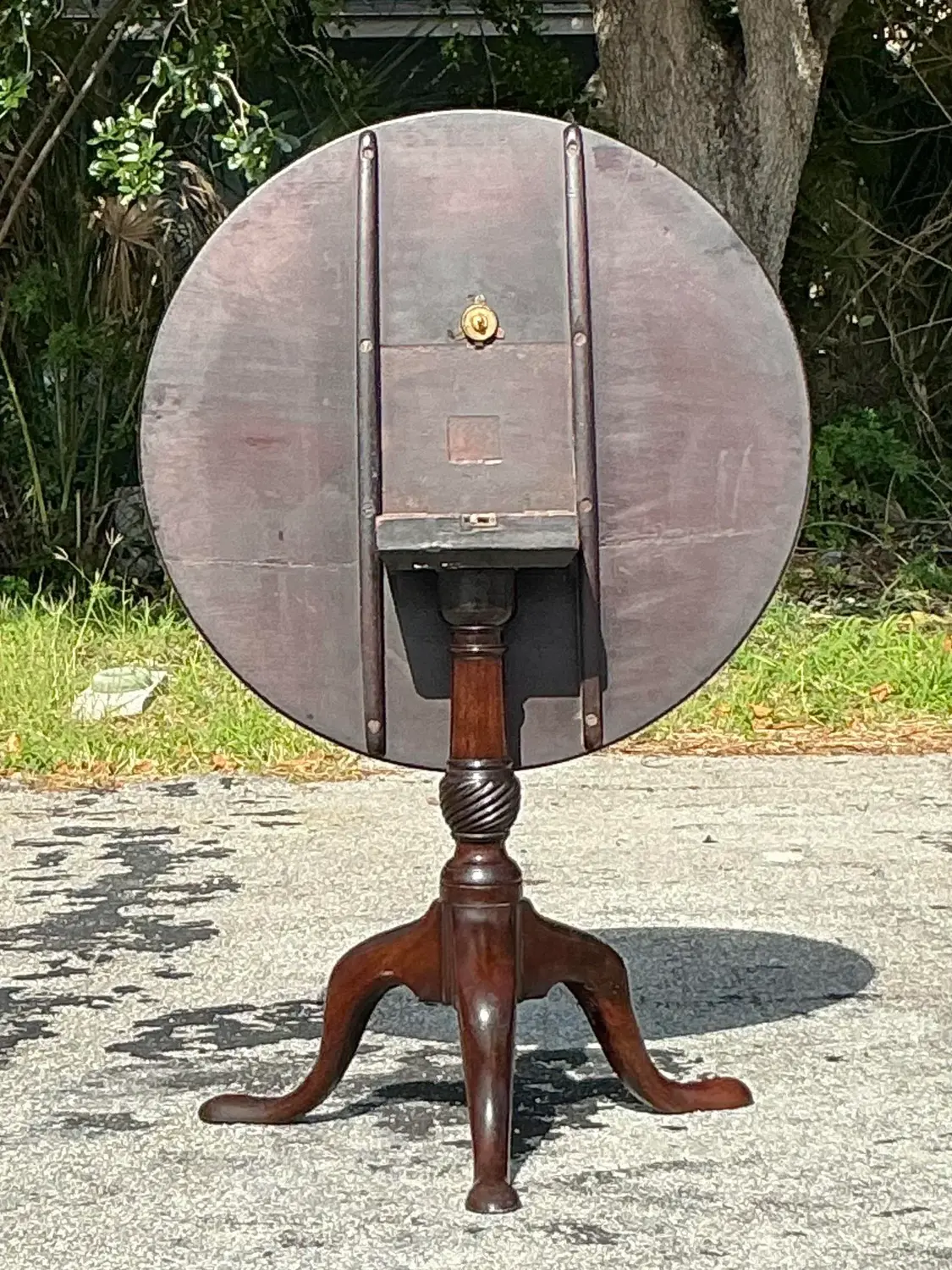 Vintage Regency Tilt Top Side Table - Back view