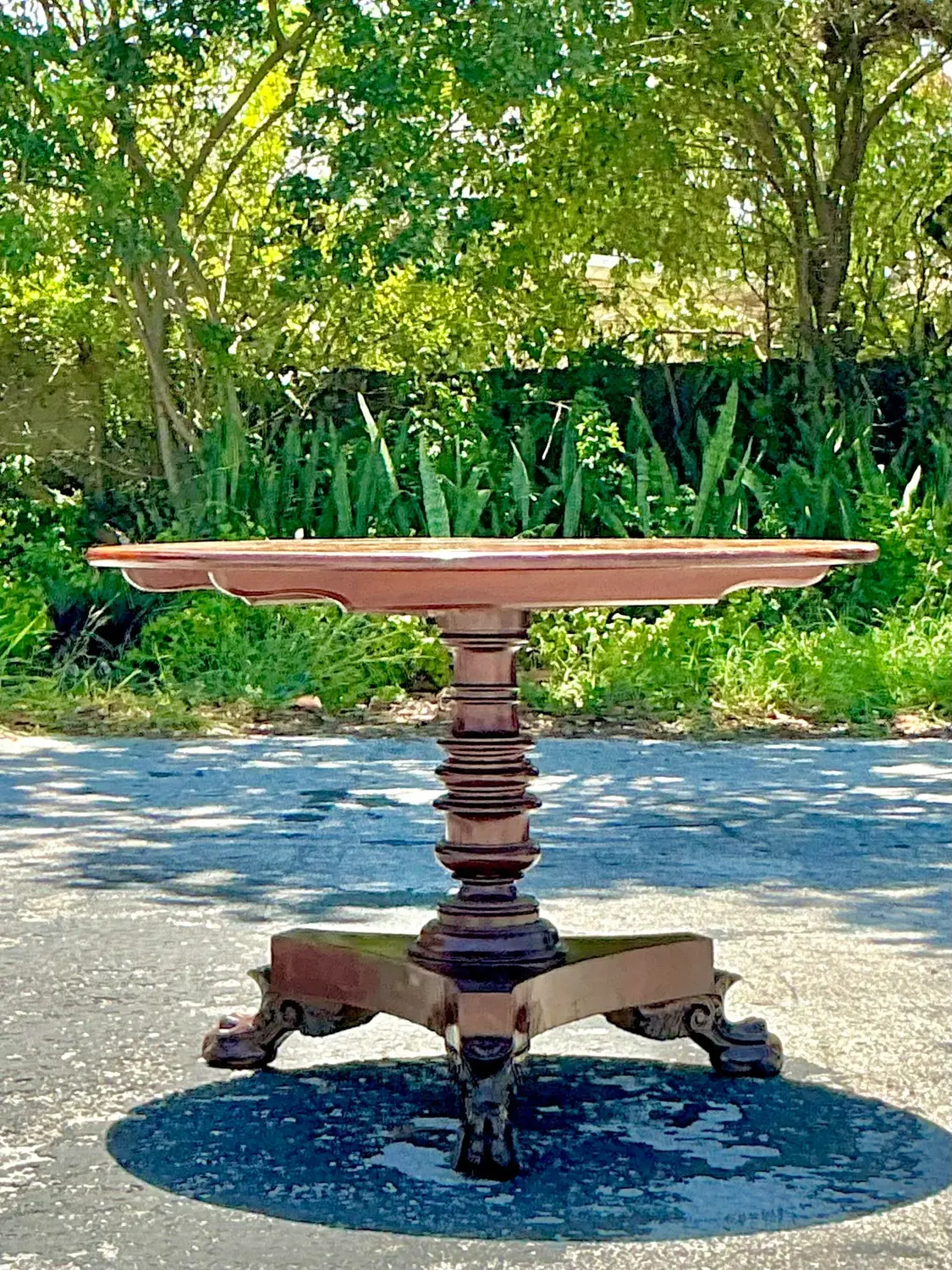 Vintage Regency Tilt Top Table - Side view