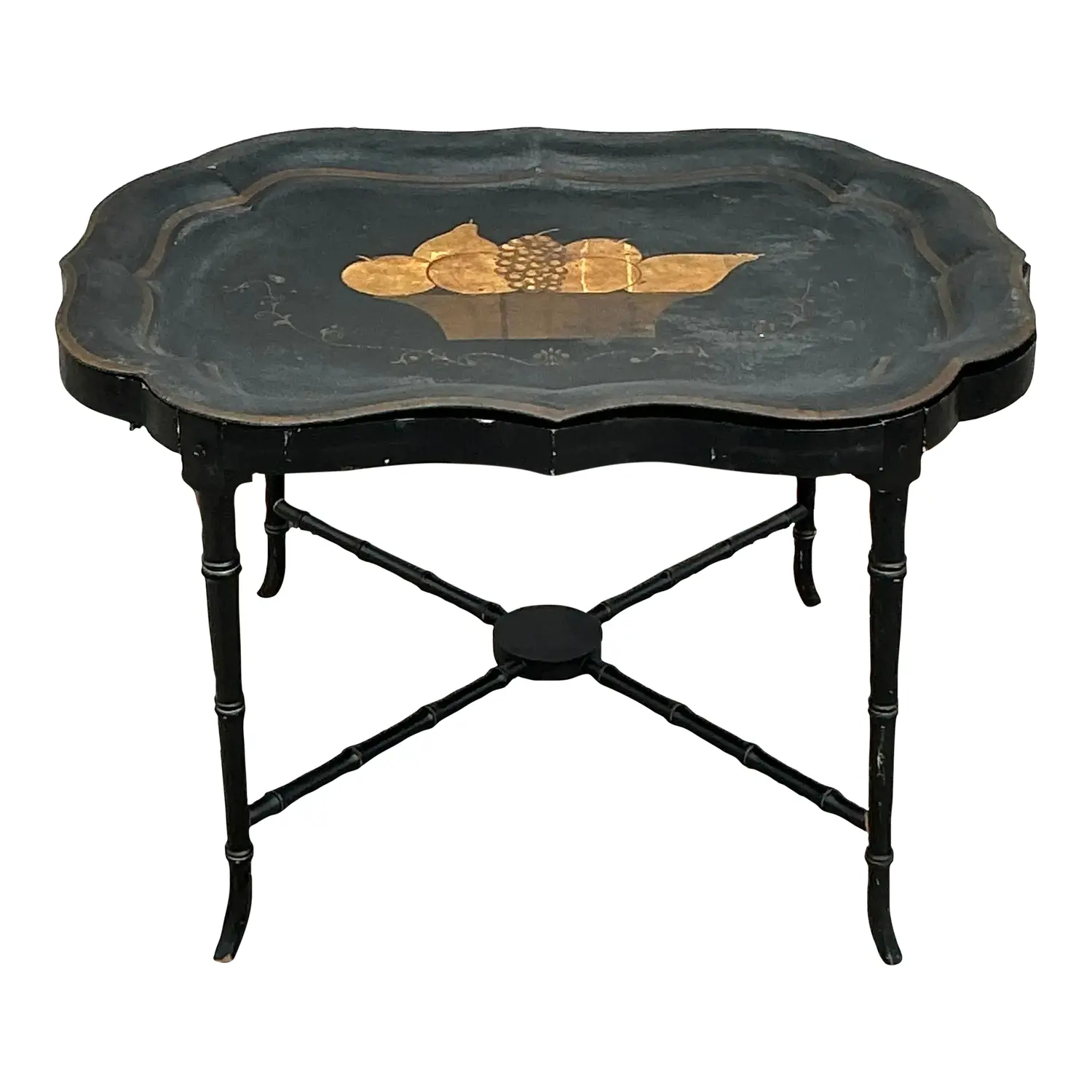 Vintage Regency Tole Fruit Tray Table
