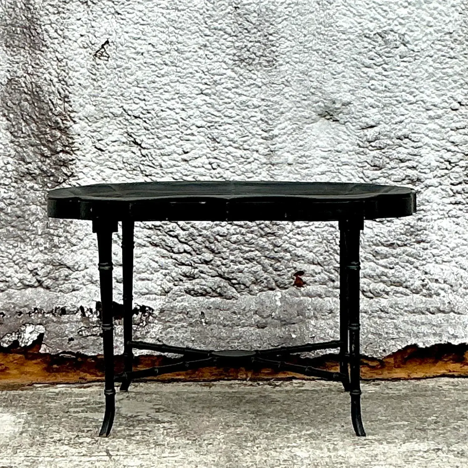 Vintage Regency Tole Fruit Tray Table - Top view