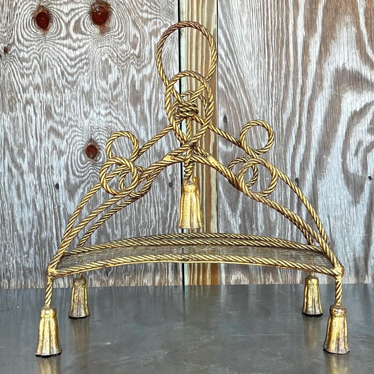 Vintage Regency Twisted Tassel Newspaper Holder - Detail view