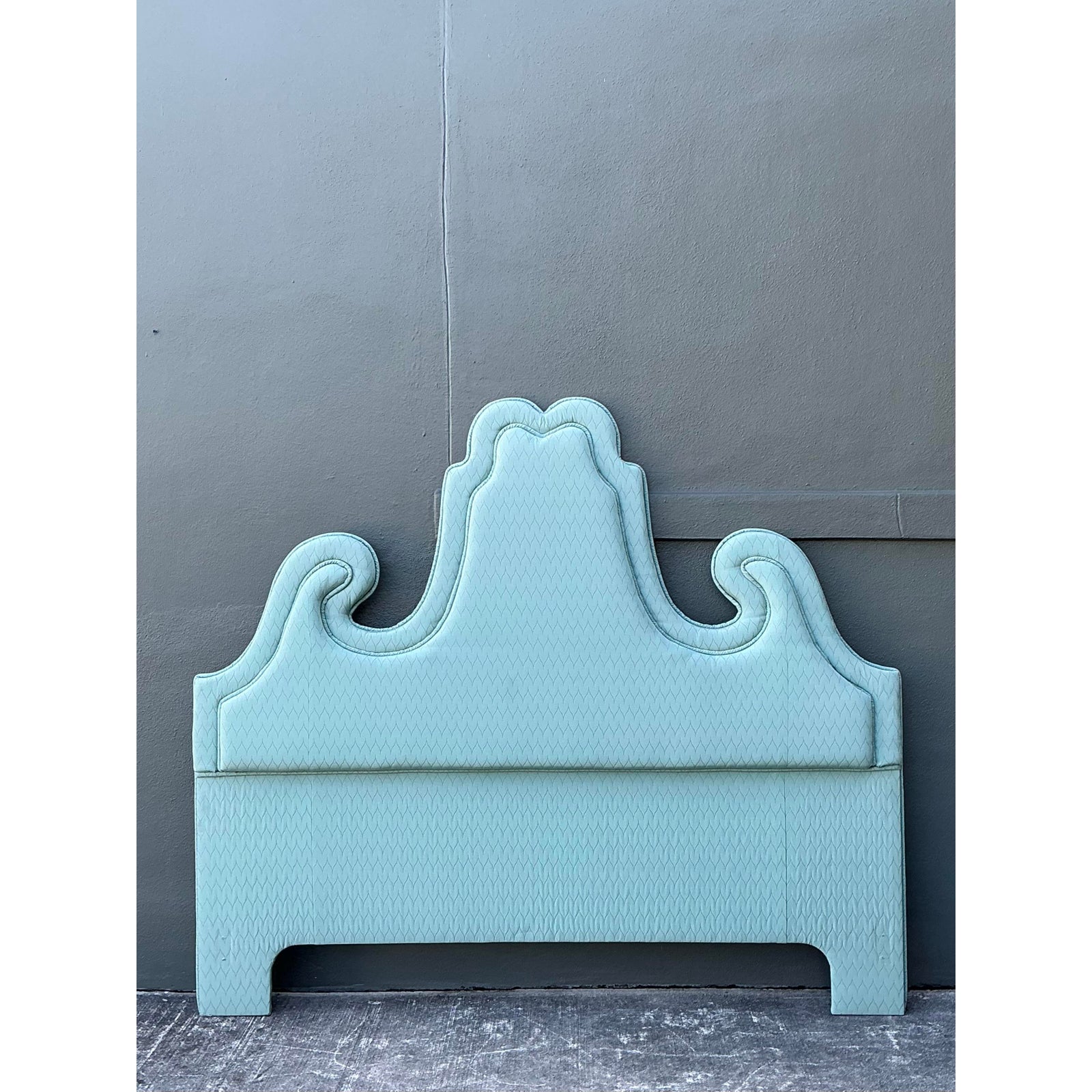 Vintage Regency Upholstered Queen Headboard - Detail view