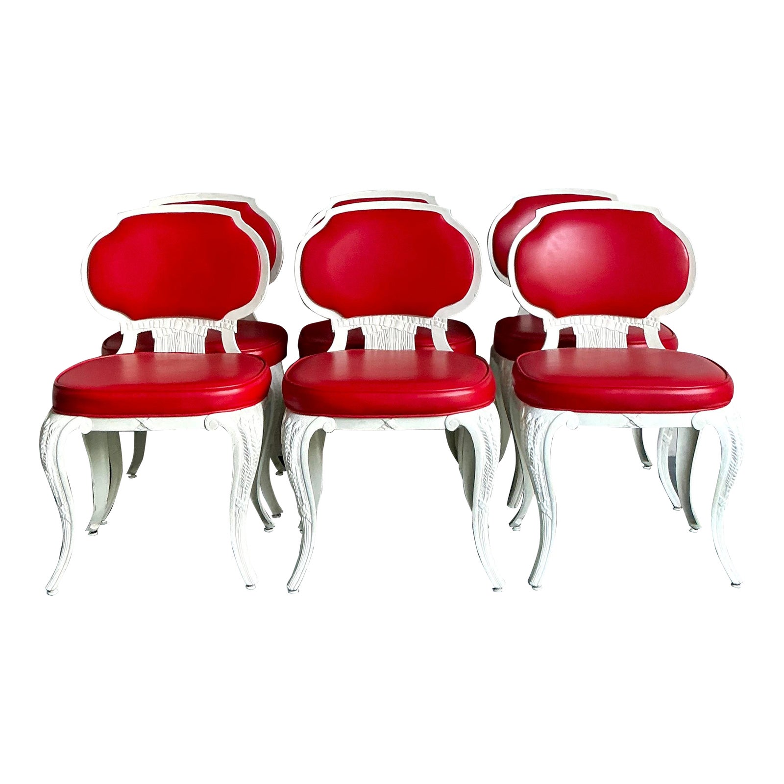 Vintage Regency Venemen Cast Aluminum Dining Chairs - Set of 6 - Detail view
