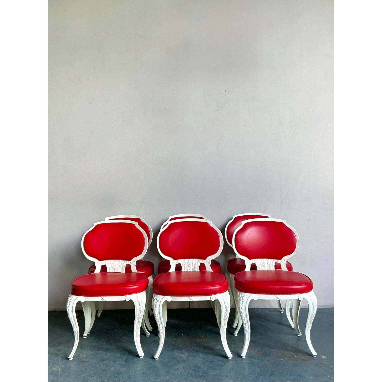 Vintage Regency Venemen Cast Aluminum Dining Chairs - Set of 6 - Back view