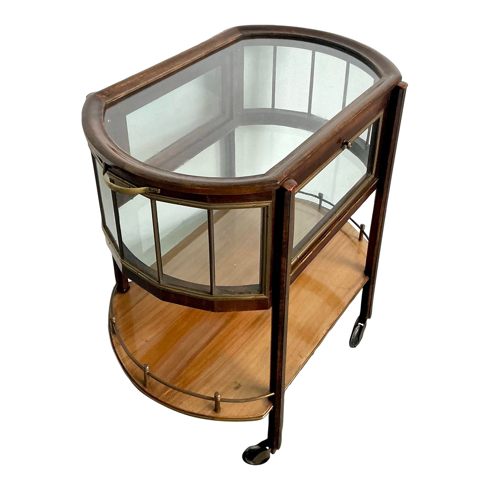 Vintage Regency Vitrine Bar Cart