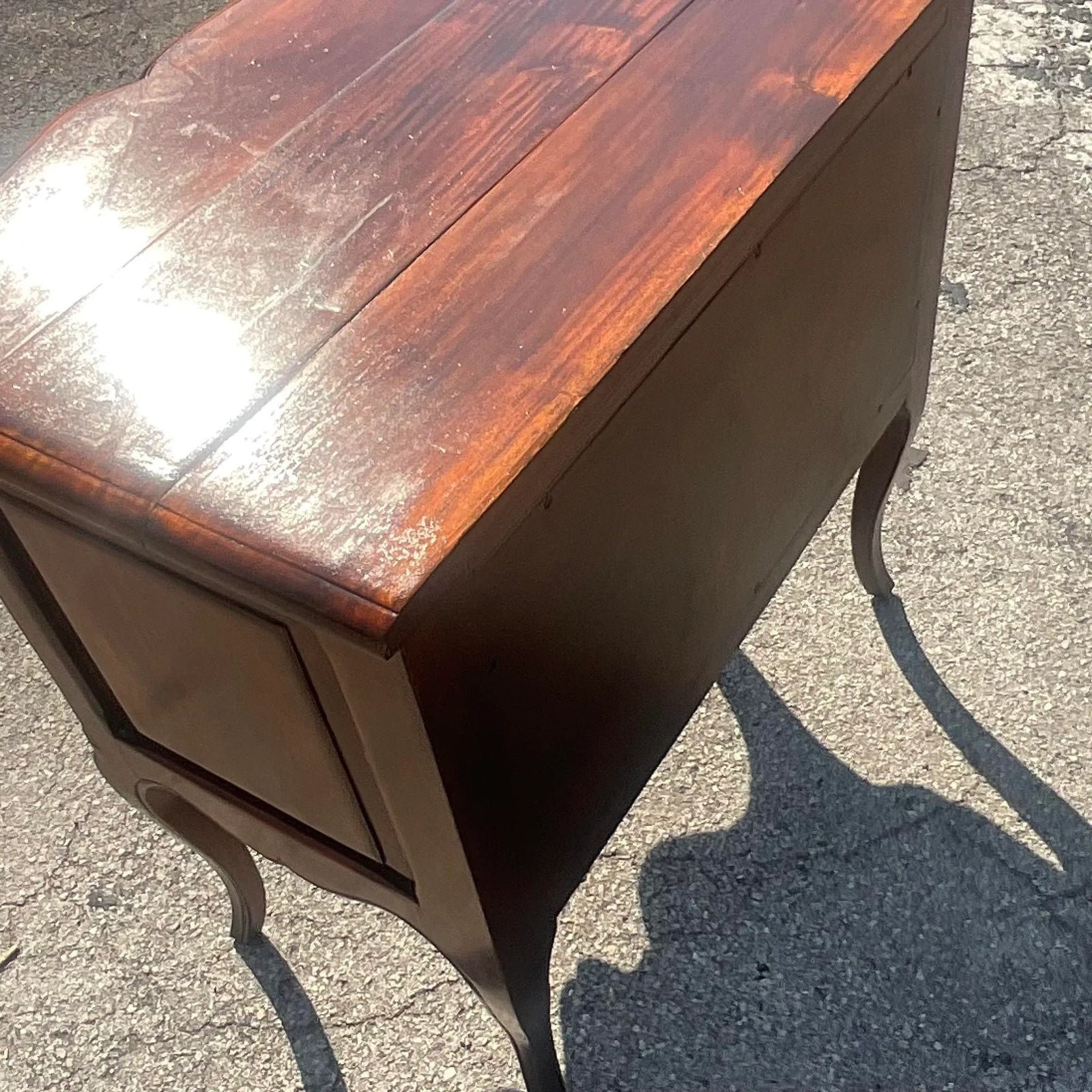 Vintage Regency Wave Front Chest of Drawers - Side view