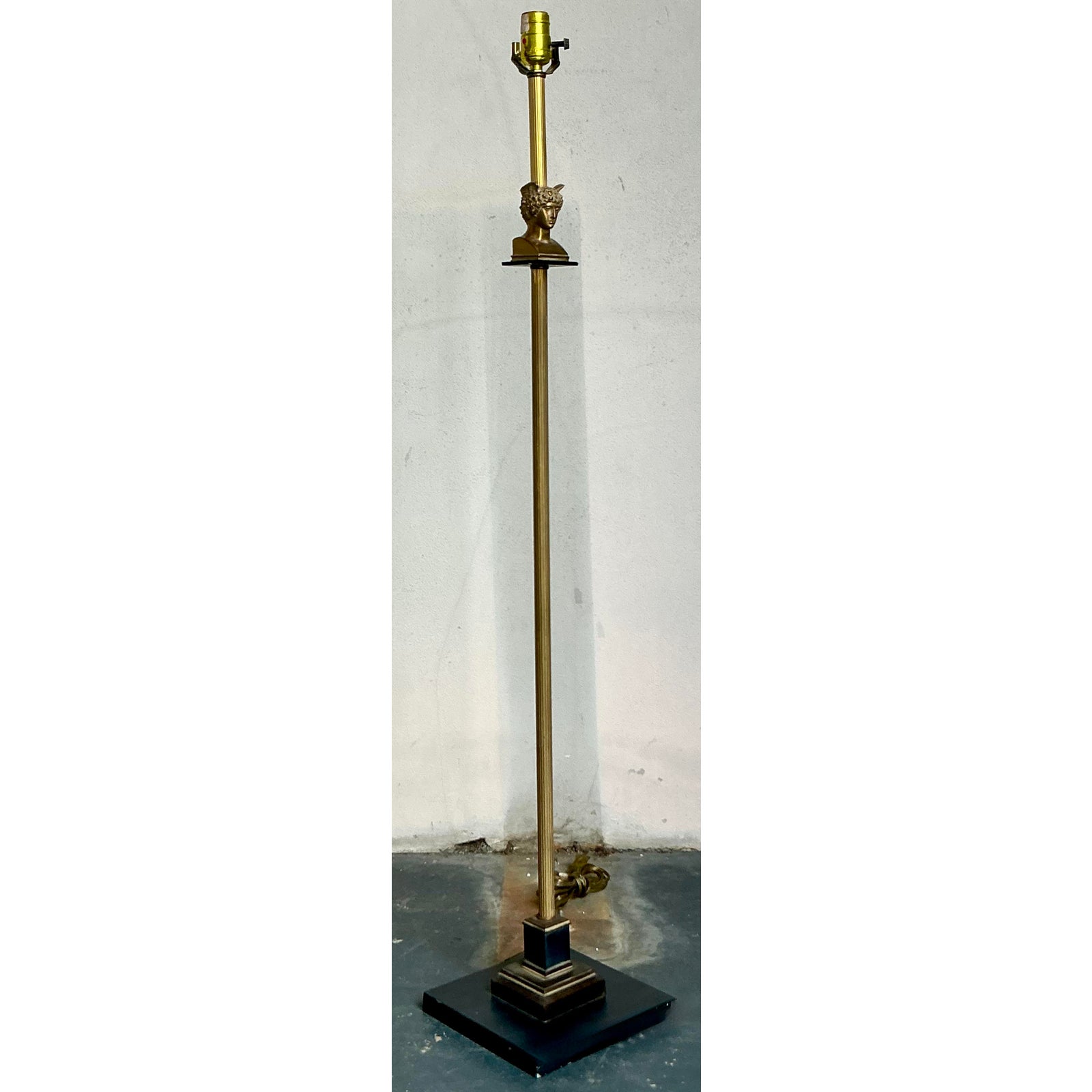 Vintage Regency Winged Mercury Floor Lamp - Side view
