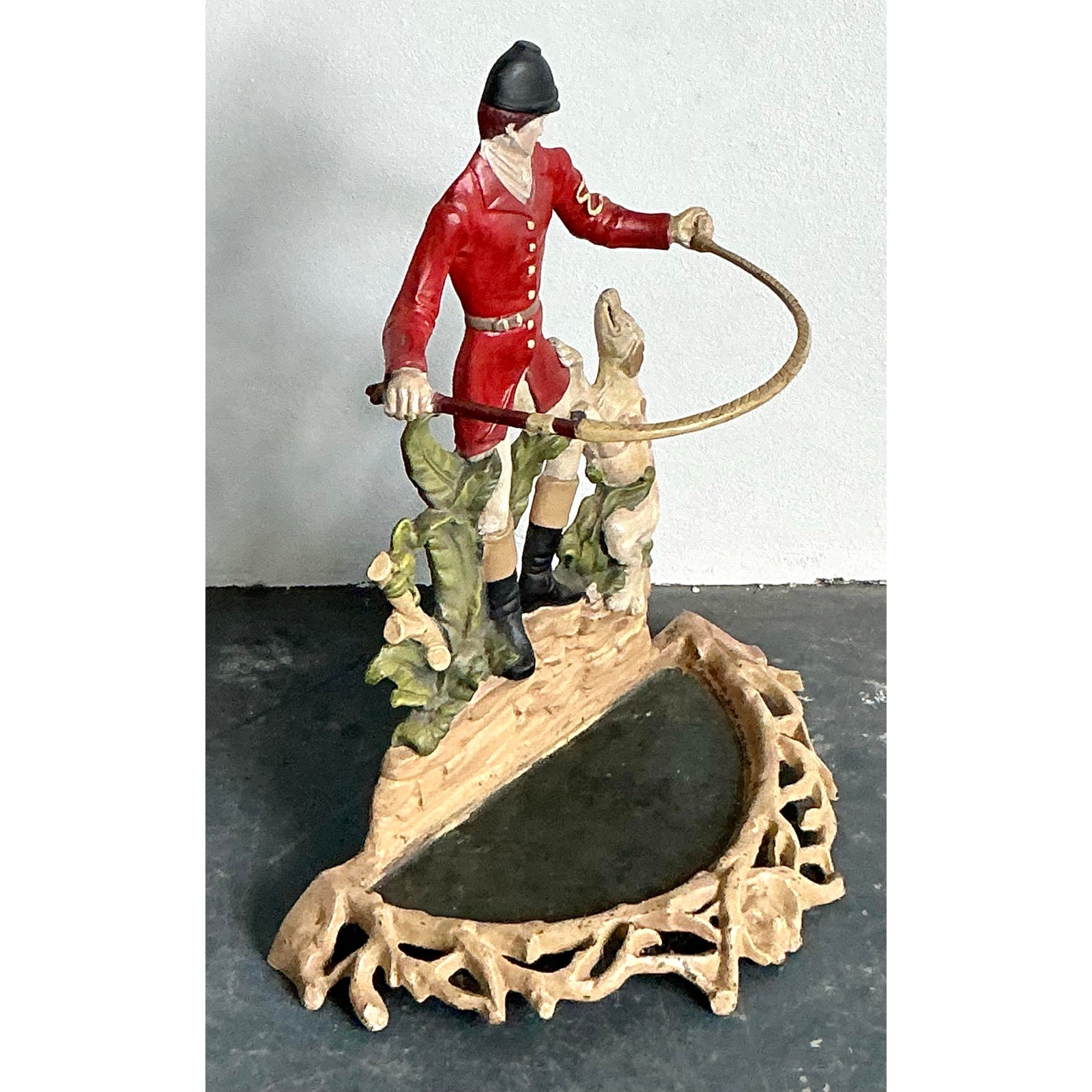 Vintage Regency Wrought Iron Jockey Umbrella Stand - Top view
