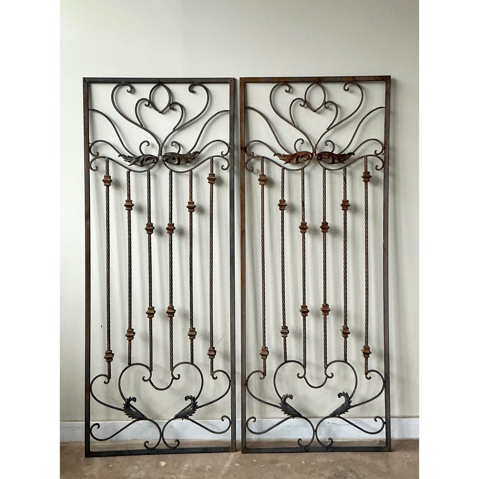 Vintage Regency Wrought Iron Panels - A Pair - Detail view