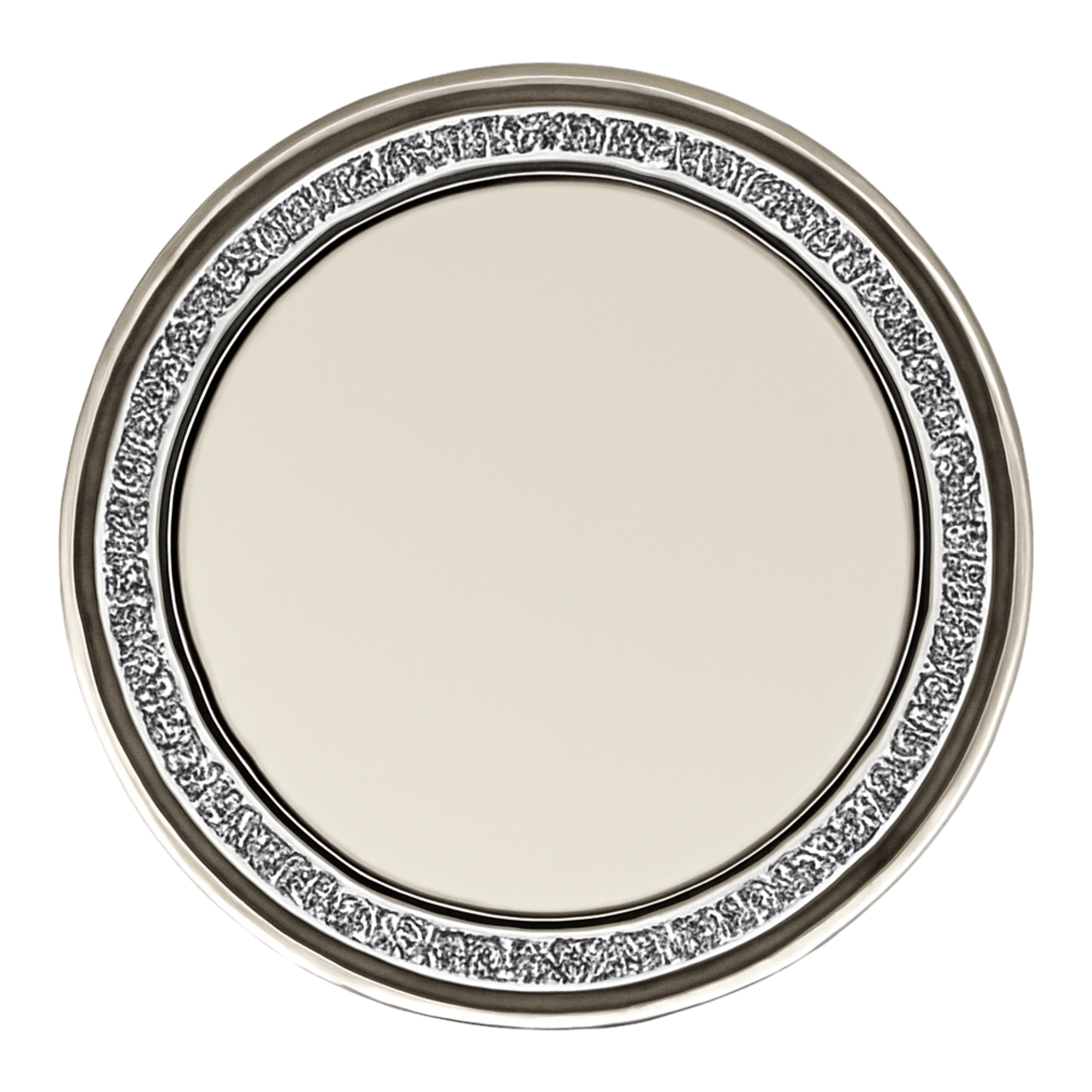 Vintage Round Inlaid Wood Wall Mirror