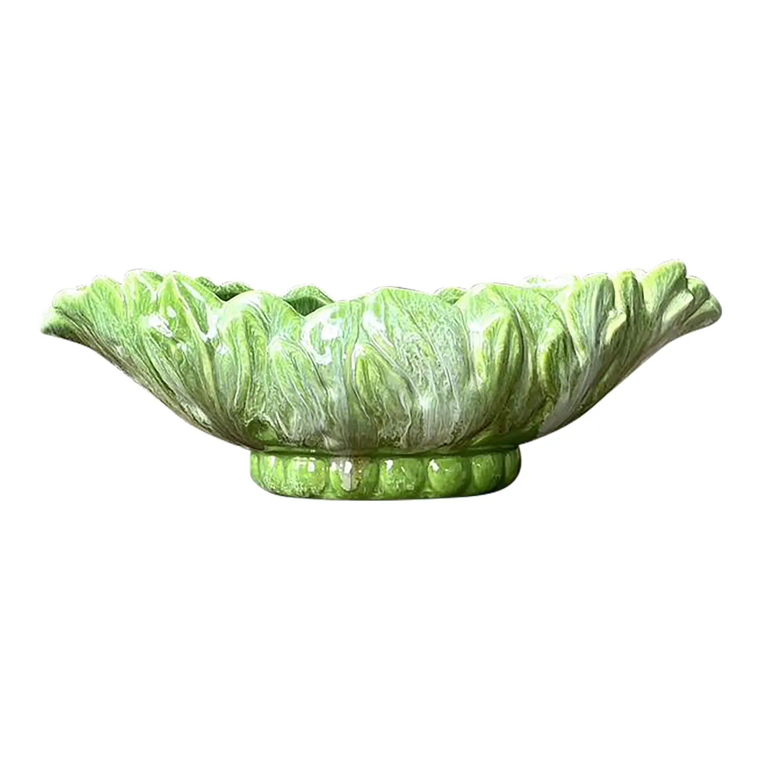Vintage Royal Haeger Glazed Ceramic Leaf Bowl - Detail view