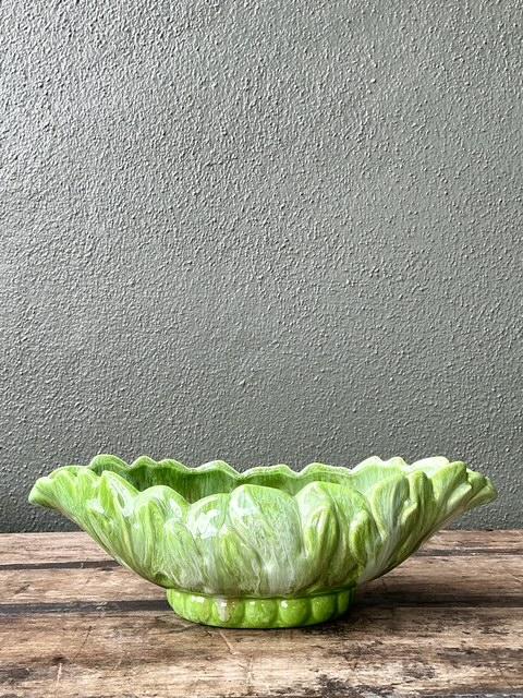 Vintage Royal Haeger Glazed Ceramic Leaf Bowl - Side view