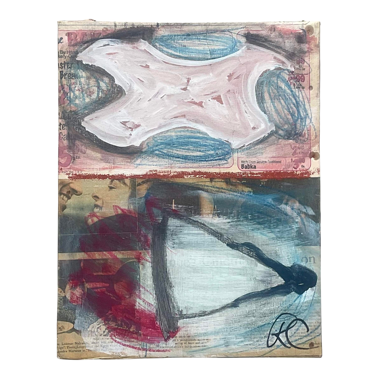 Vintage Russell Christoffersen Abstract on Canvas- Signed - Detail view