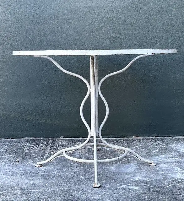 Vintage Russell Woodard “Sculptura” Wrought Iron Dining Set - Back view