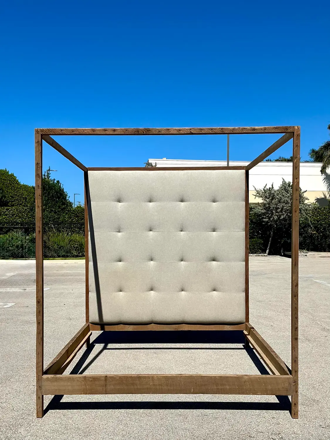 Vintage Rustic King Canopy Bed - Side view