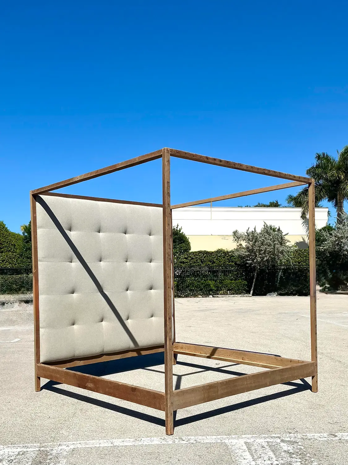 Vintage Rustic King Canopy Bed - Top view