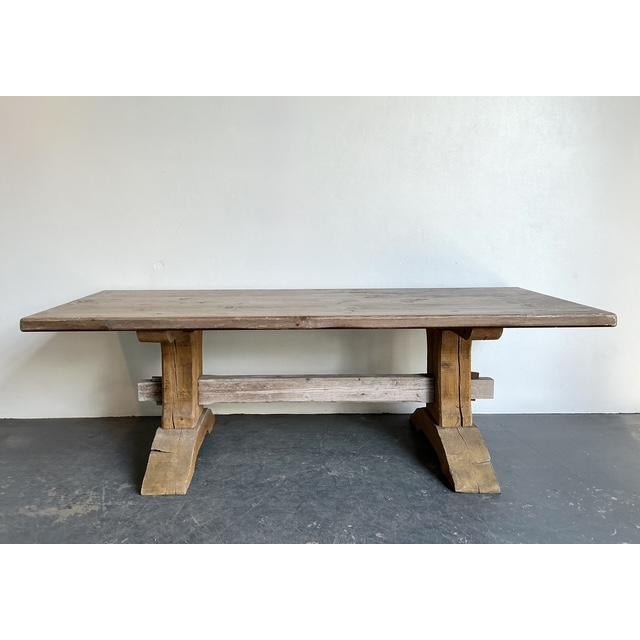 Vintage Rustic Trestle Table - Top view