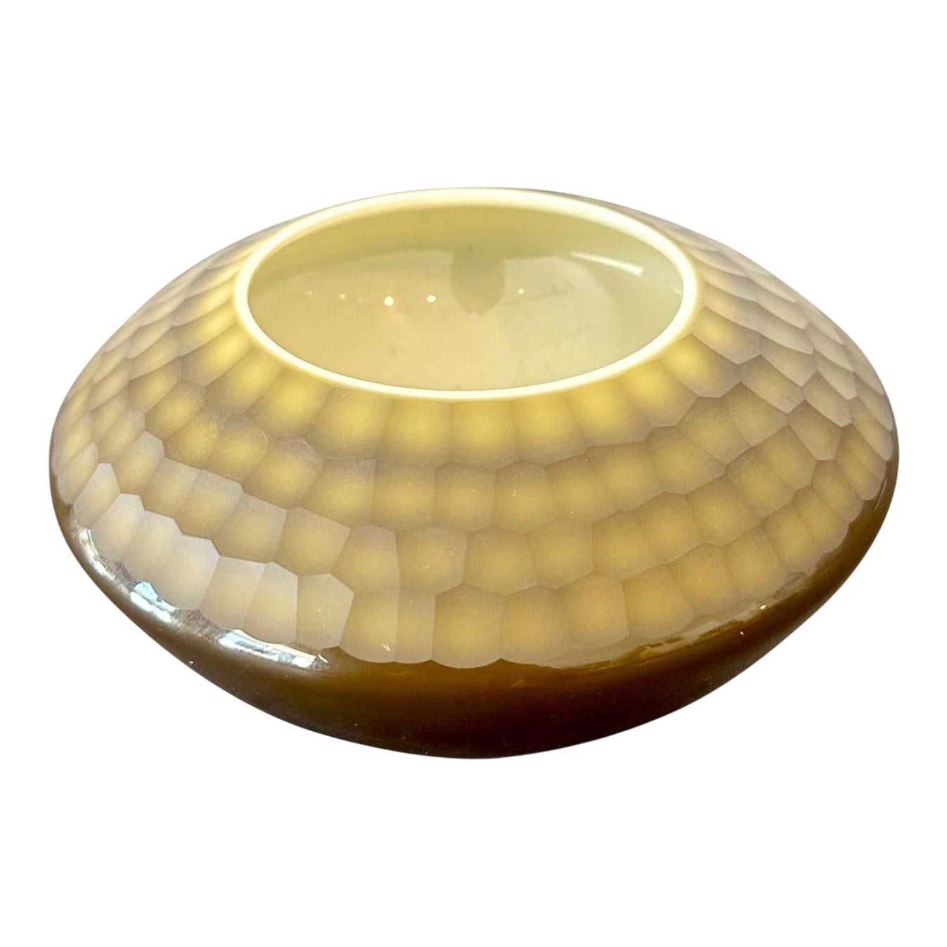 Vintage Salviatti Battuto Textured Glass Bowl