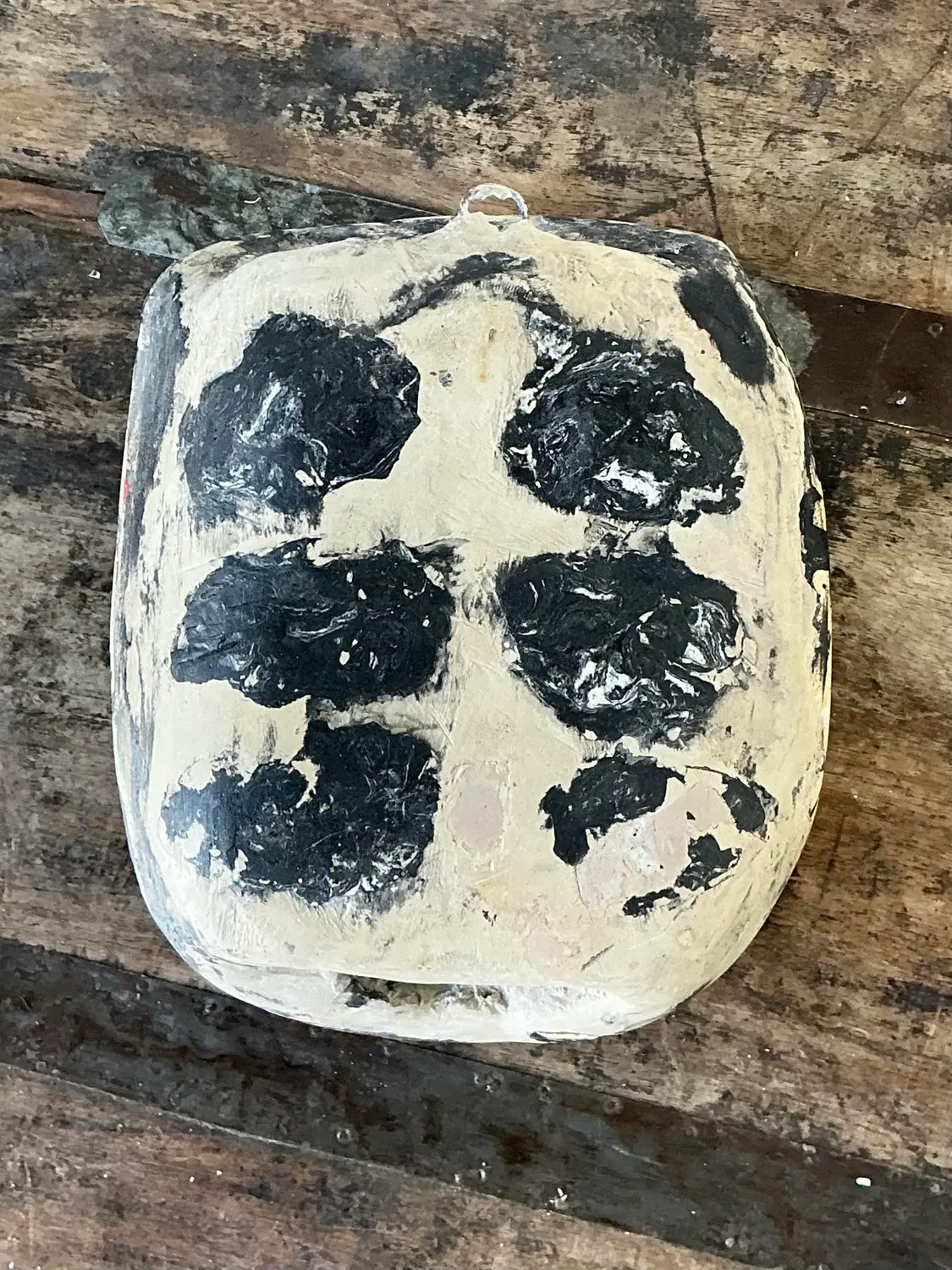 Vintage Scagliola Artisanal Pigmented Plaster Turtle Shell - Detail view