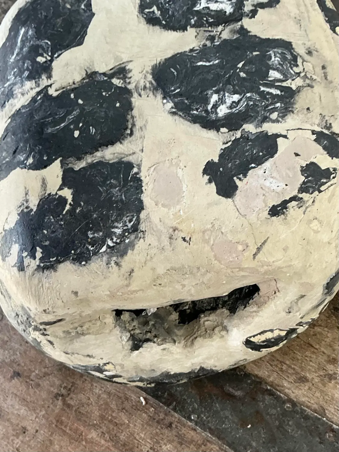 Vintage Scagliola Artisanal Pigmented Plaster Turtle Shell - Side view