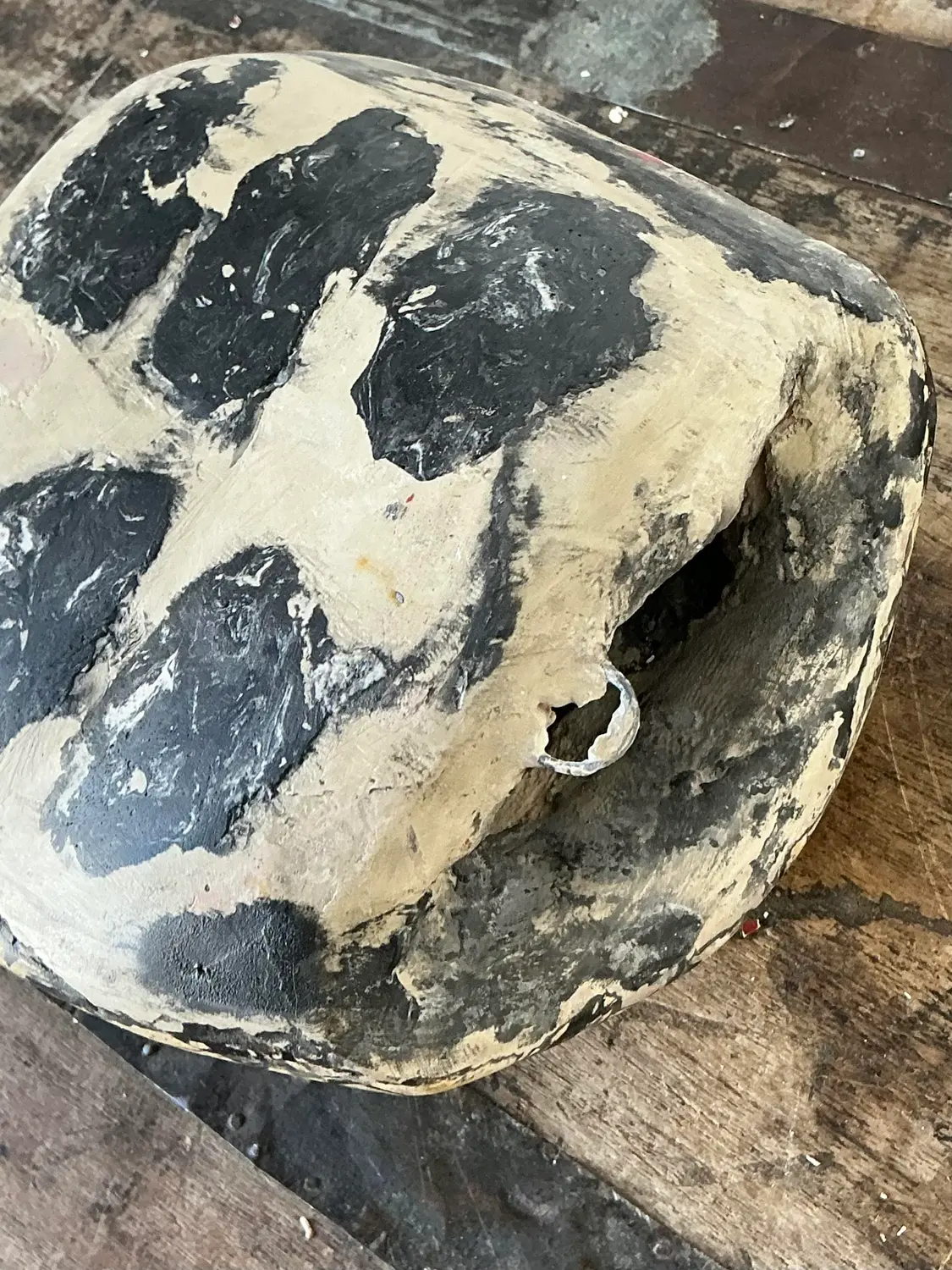 Vintage Scagliola Artisanal Pigmented Plaster Turtle Shell - Back view