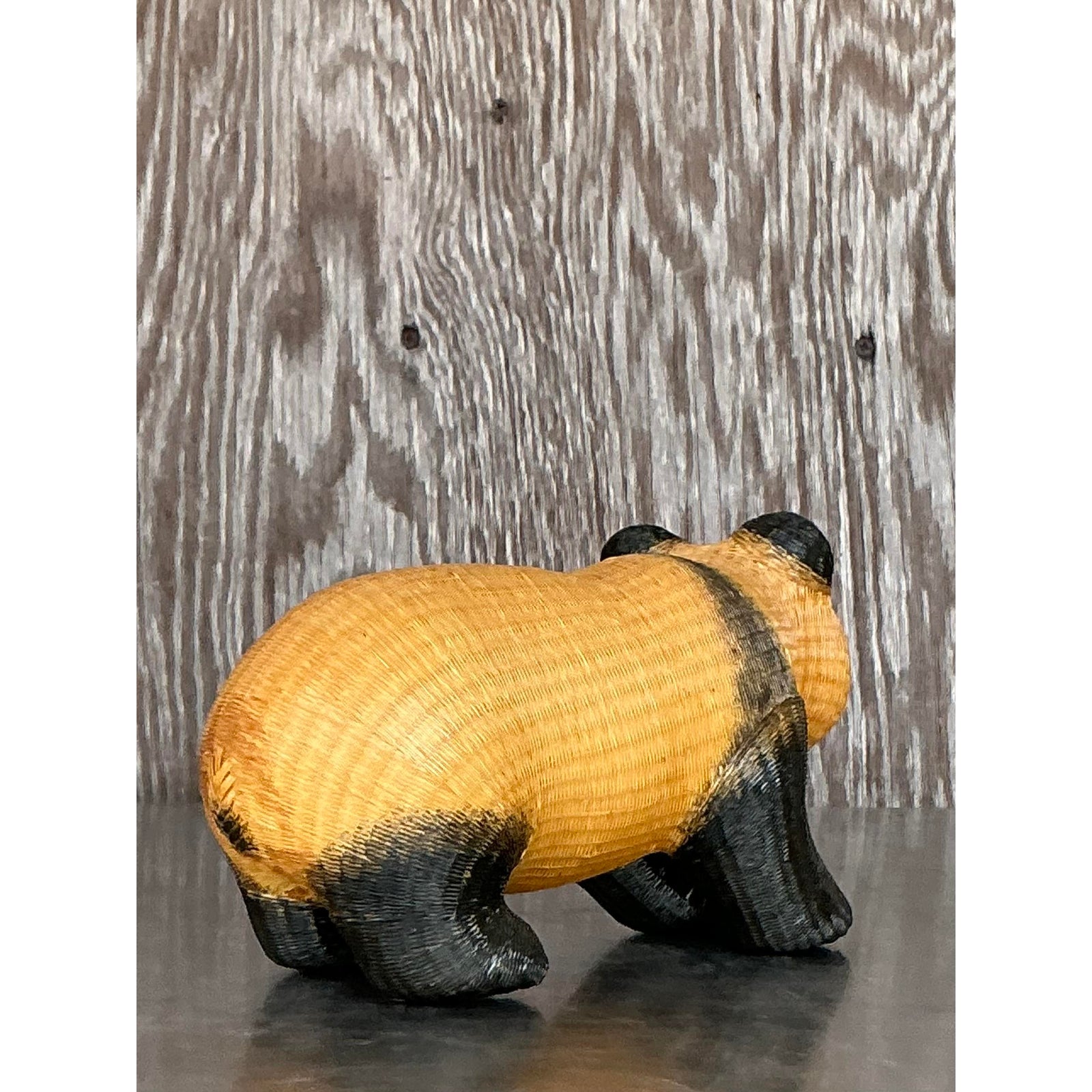Vintage Shanghai Handicraft Weave Standing Panda - Top view