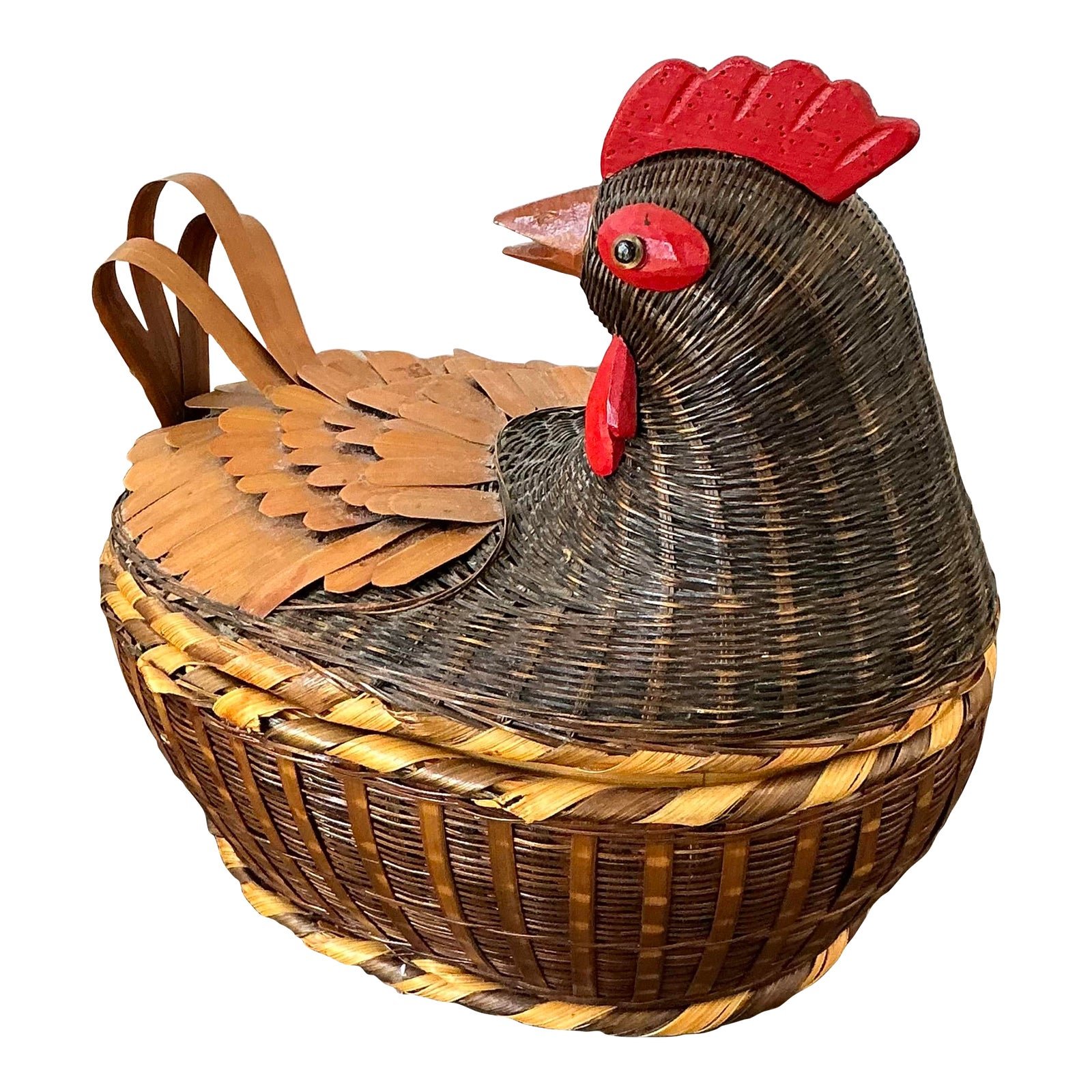 Vintage Shanghai Handicrafts Chicken Basket