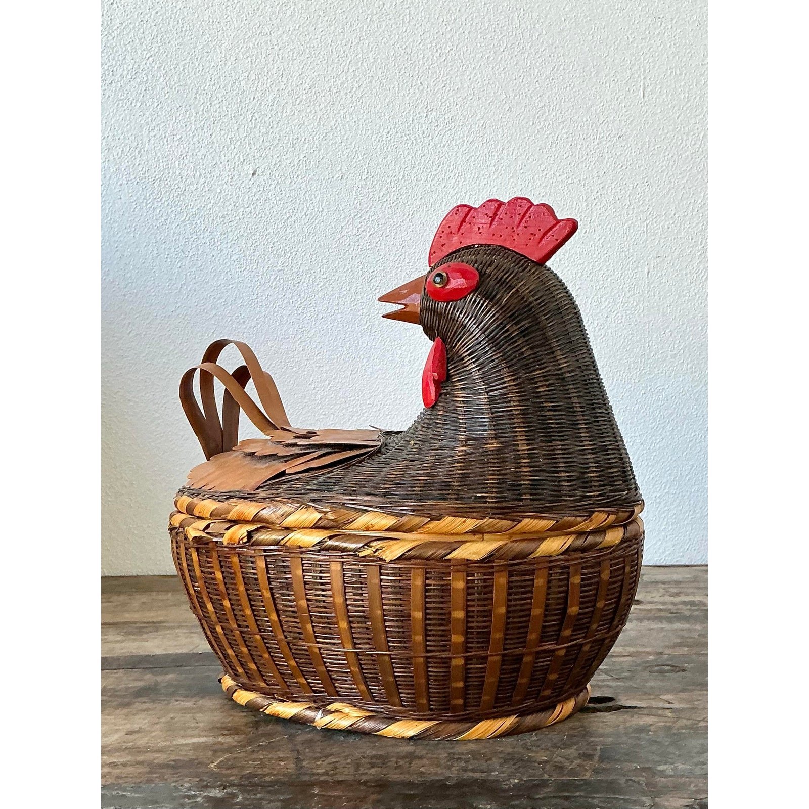 Vintage Shanghai Handicrafts Chicken Basket - Top view