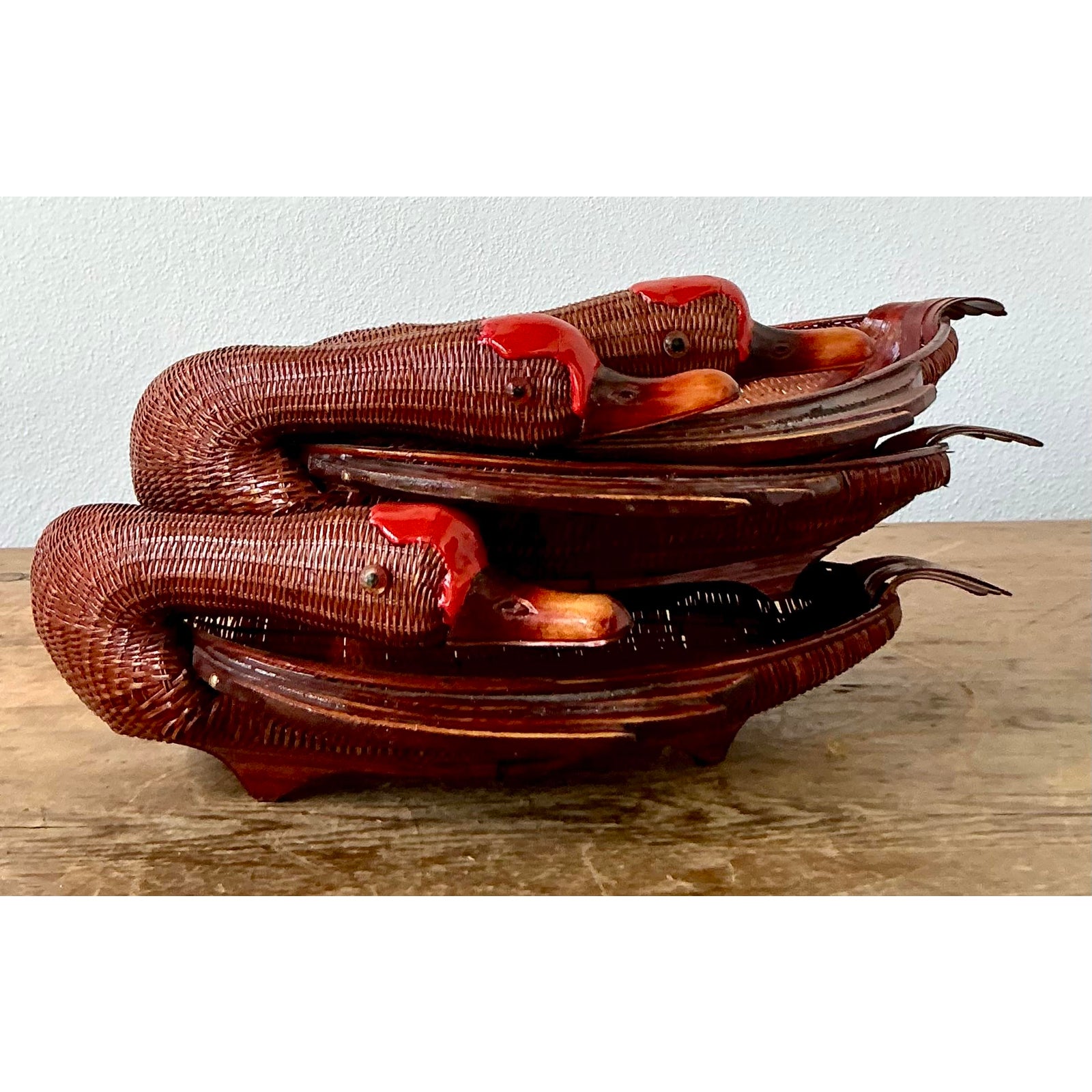 Vintage Shanghai Handicrafts Duck Trays - Set of 3 - Detail view