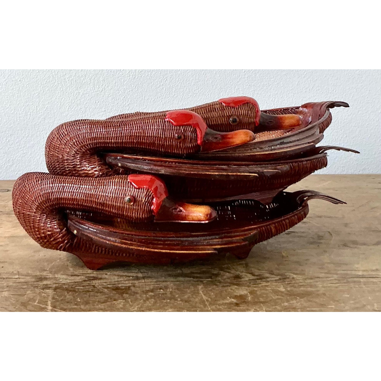 Vintage Shanghai Handicrafts Duck Trays - Set of 3 - Top view