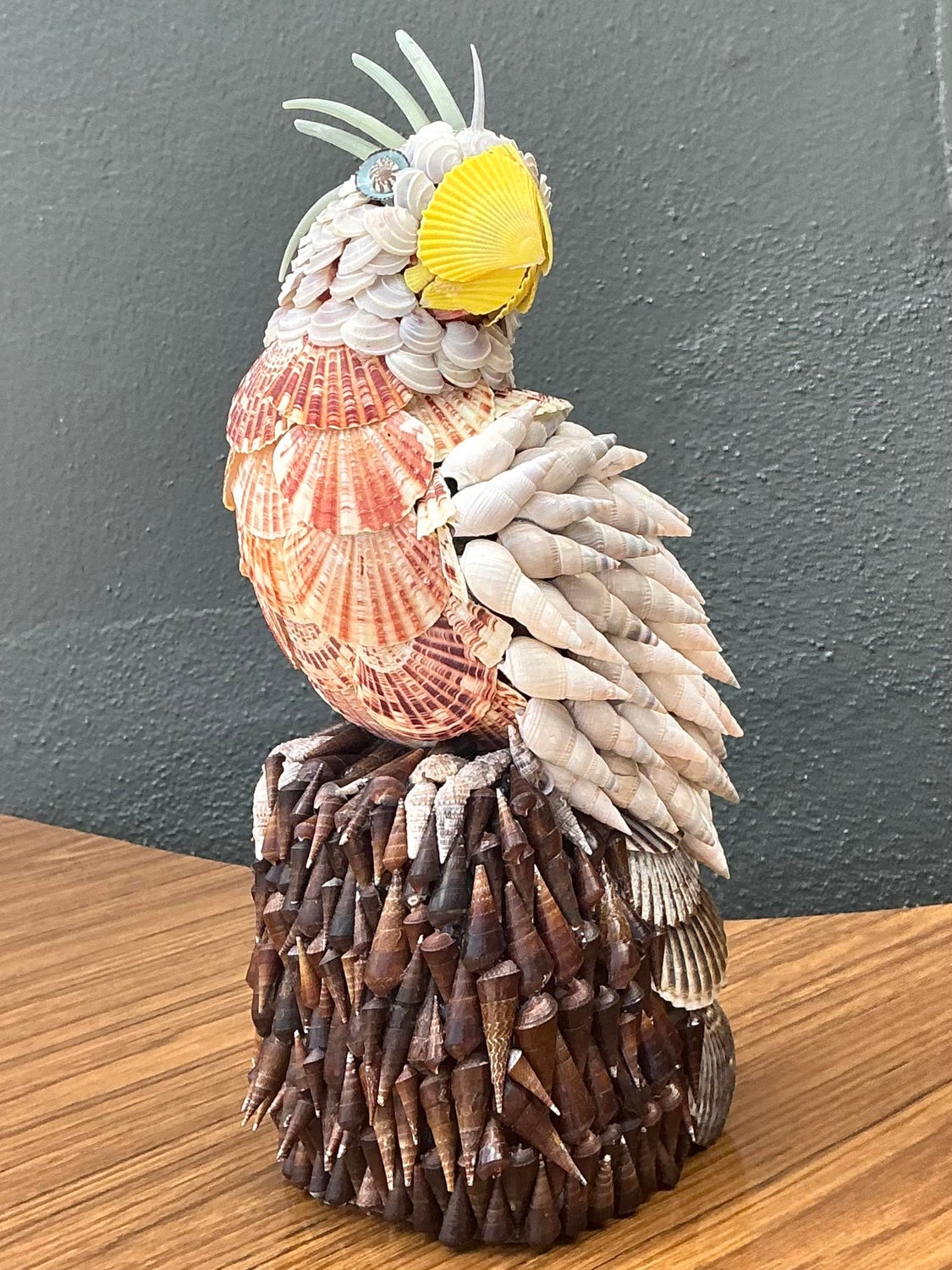 Vintage Shell Encrusted Cockatoo - Back view