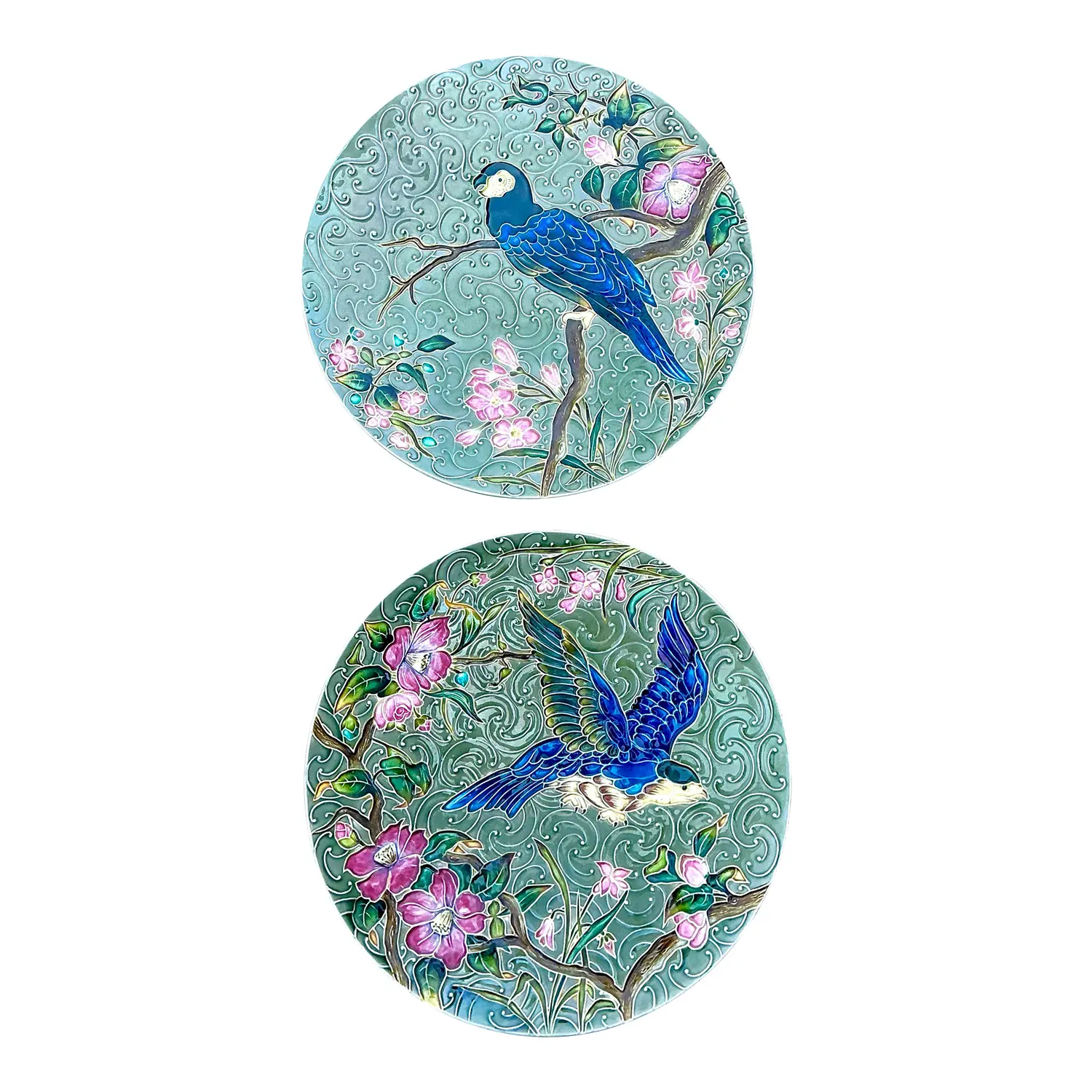 Vintage Shutz Chiil Glazed Ceramic Wall Plates - Set of 2