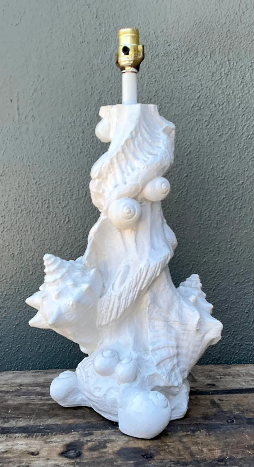 Vintage Sirmos Plaster Shell Lamp - Top view