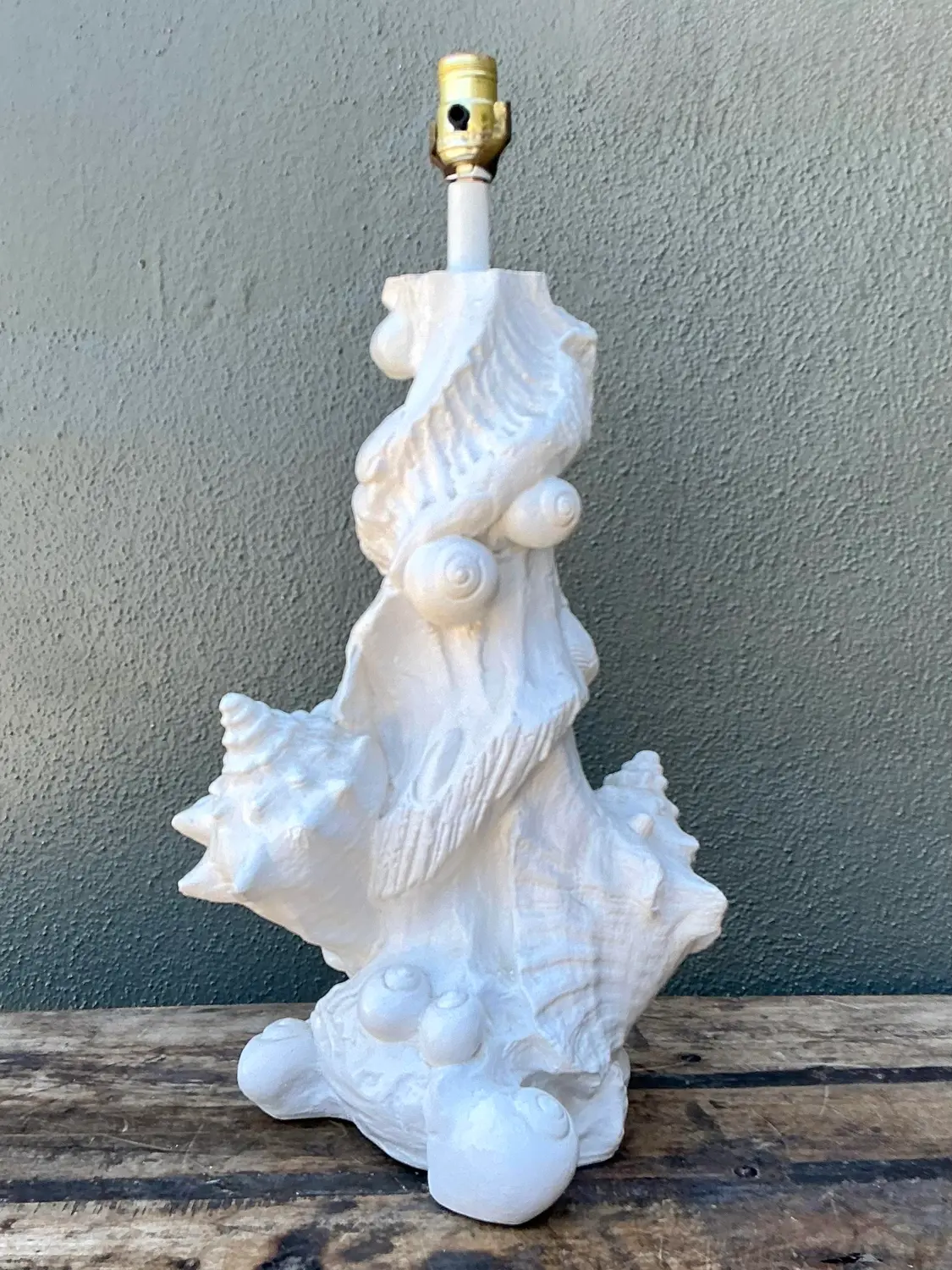 Vintage Sirmos Plaster Shell Lamp - Side view