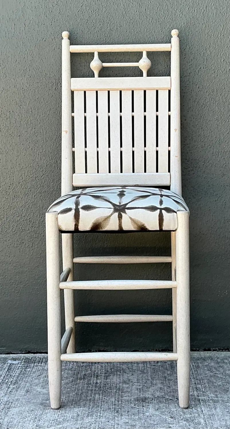Vintage Slat Counter Stools - Back view